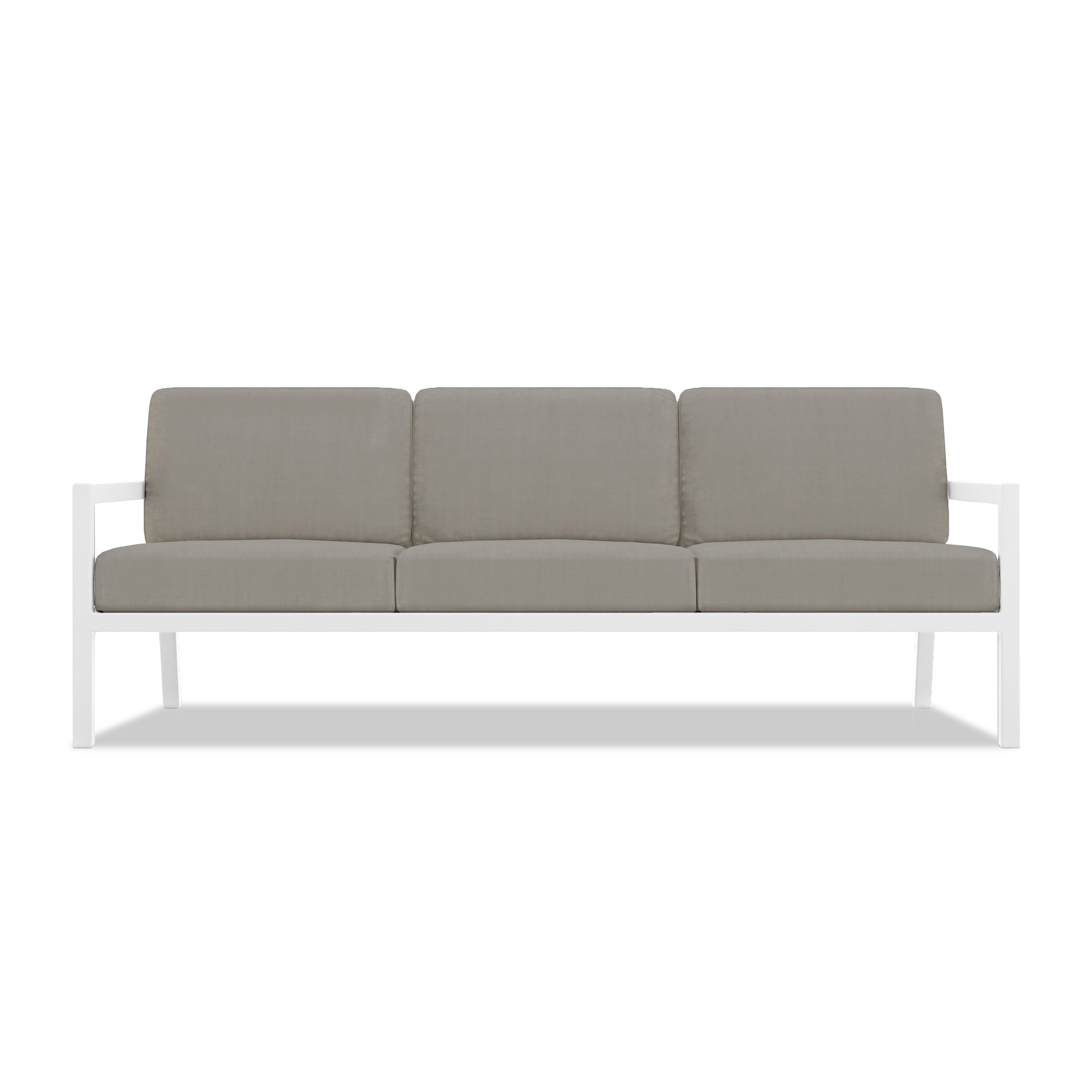 Pacifica 3 Piece Sofa Loveseat Set#Finish_White#Fabric_Canvas Charcoal