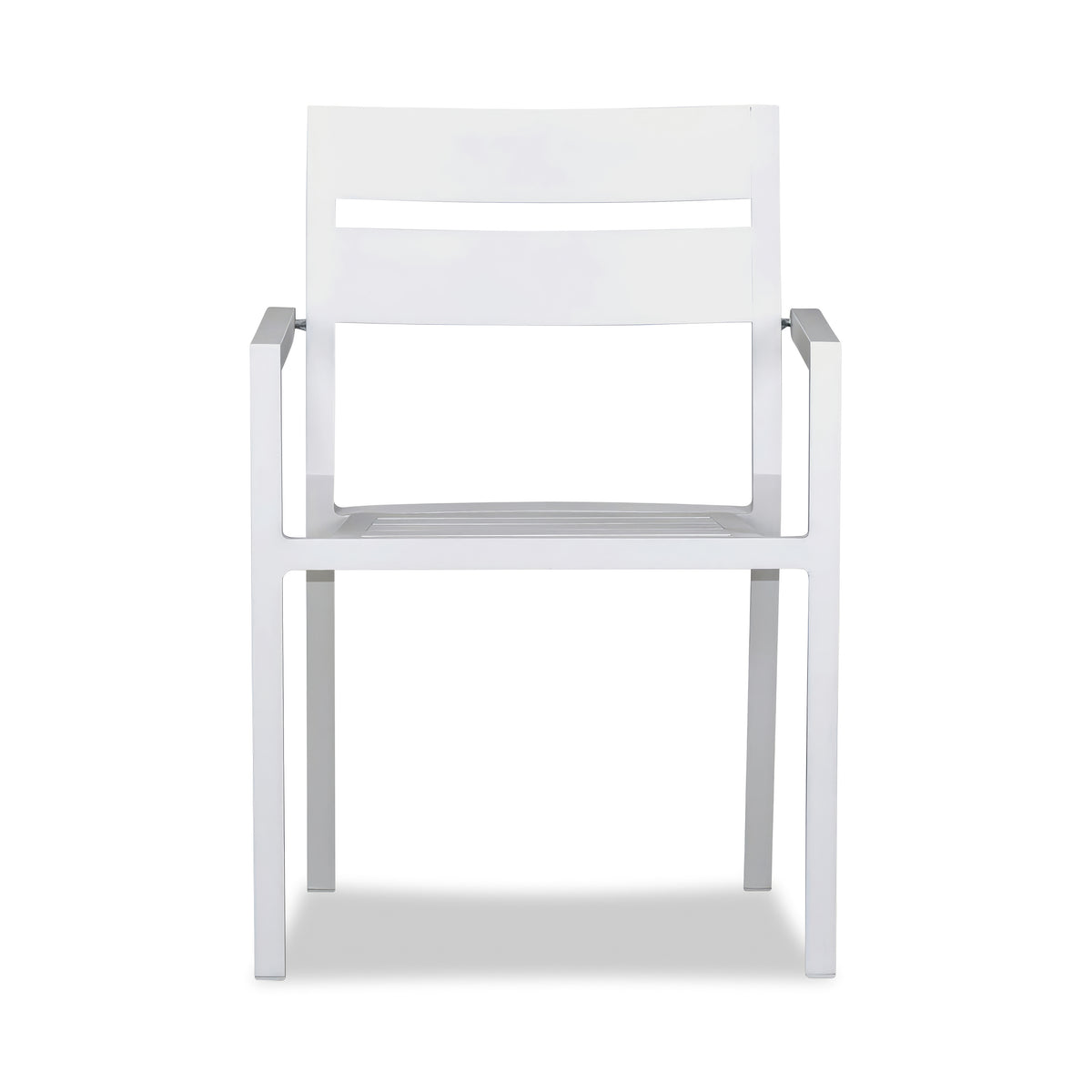 Pacifica Aluminum Dining Arm Chair#Finish_White