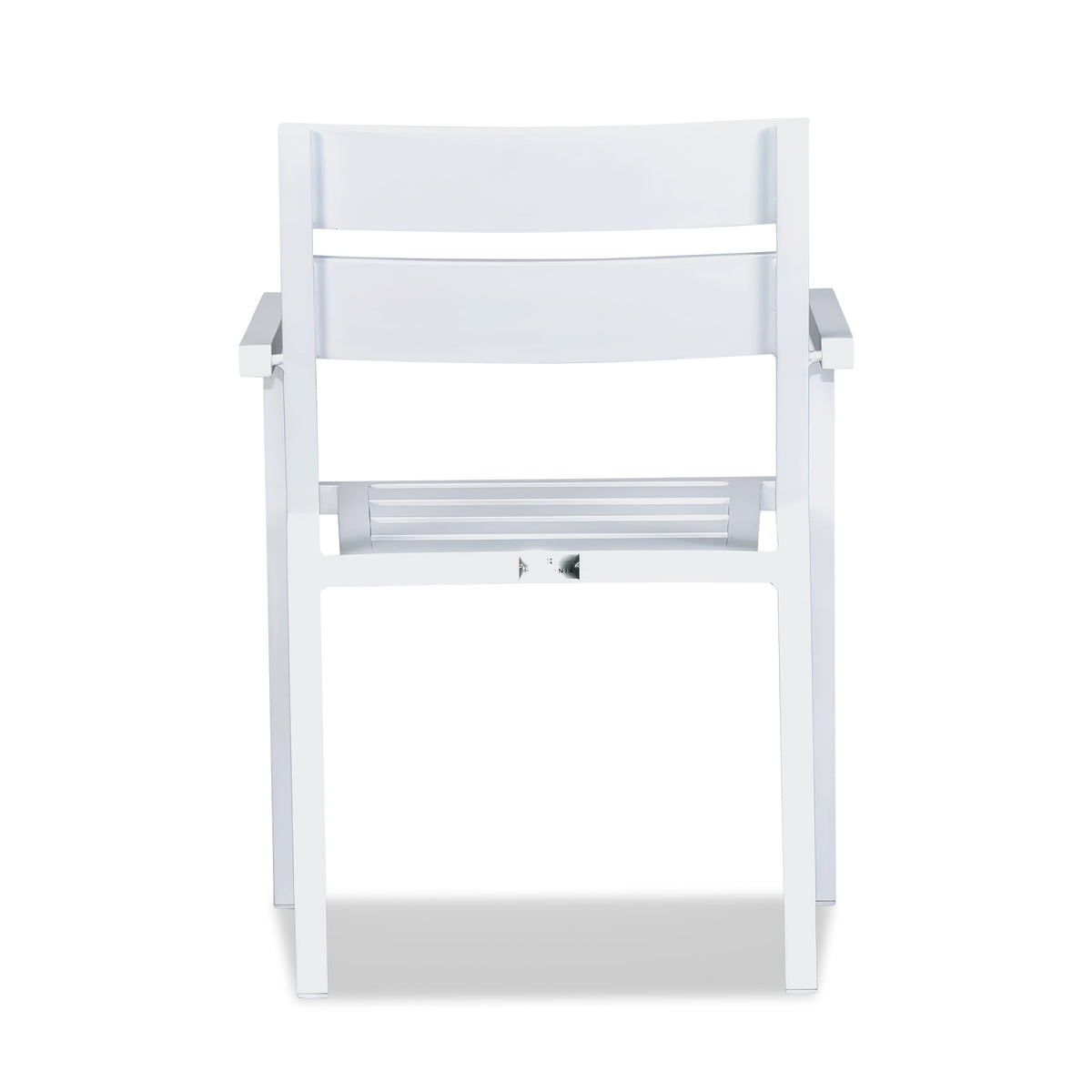 Pacifica Aluminum Dining Arm Chair#Finish_White