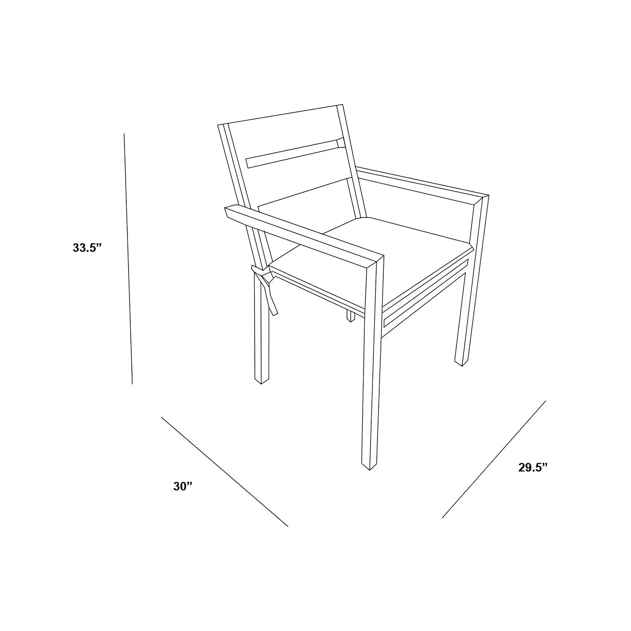 Harmonia Living Pacifica Aluminum Dining Arm Chair - White 63