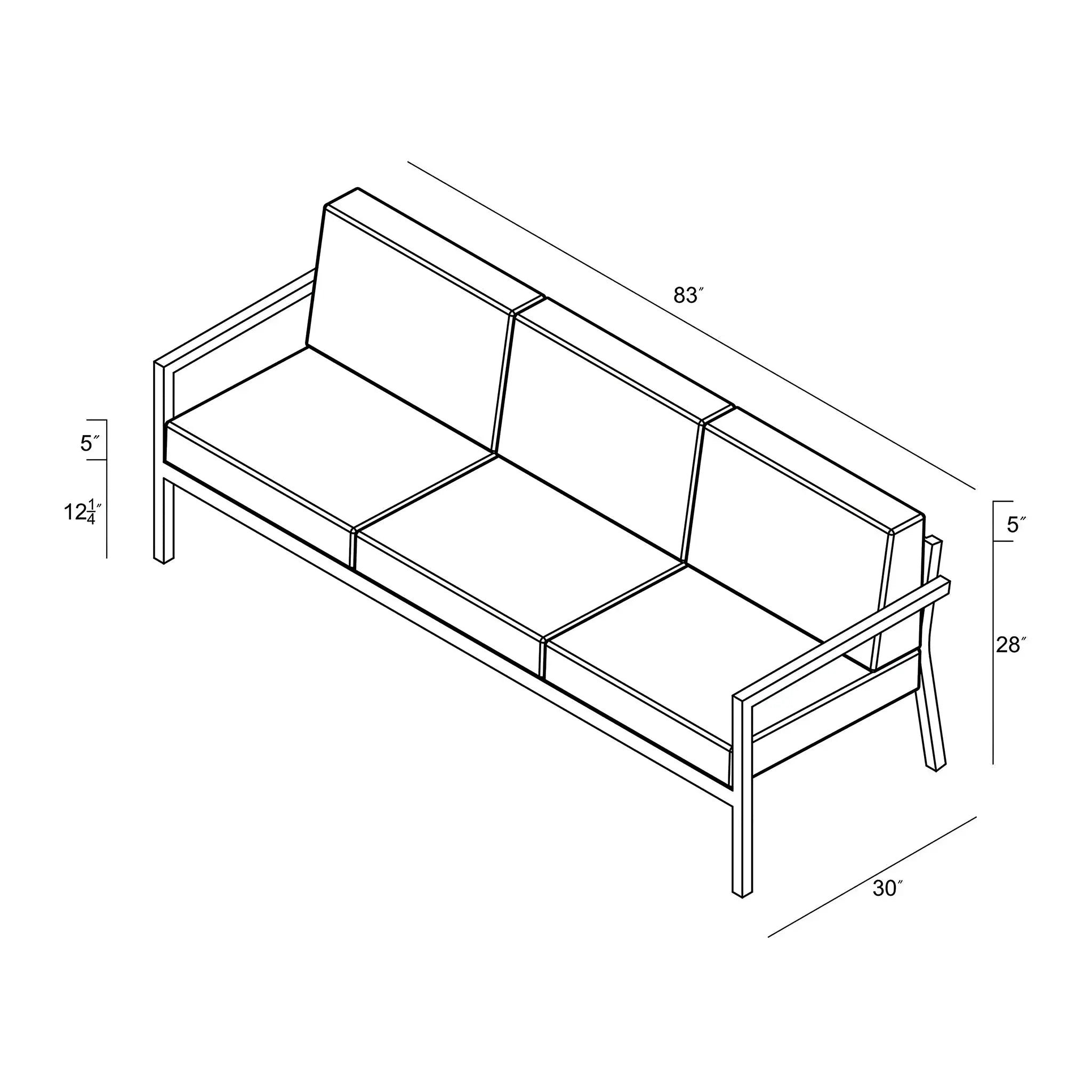 Harmonia Living Pacifica Aluminum Sofa - White 41
