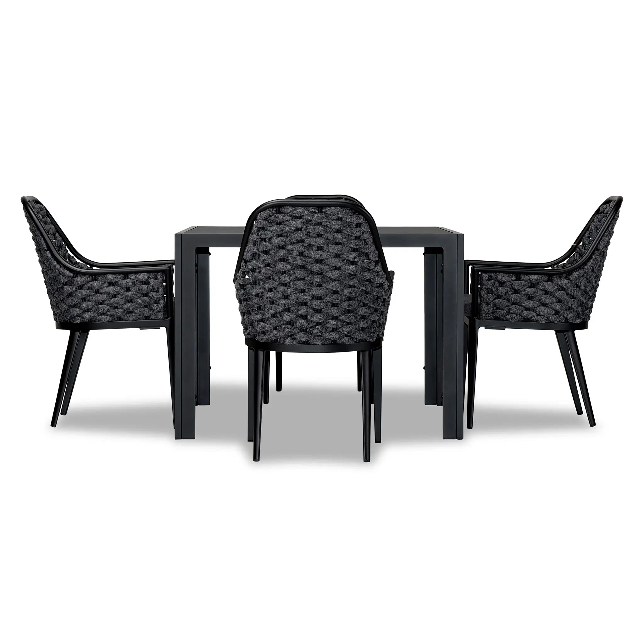 Harmonia Living Parlor 5 Piece Aluminum Dining Set - Black 2