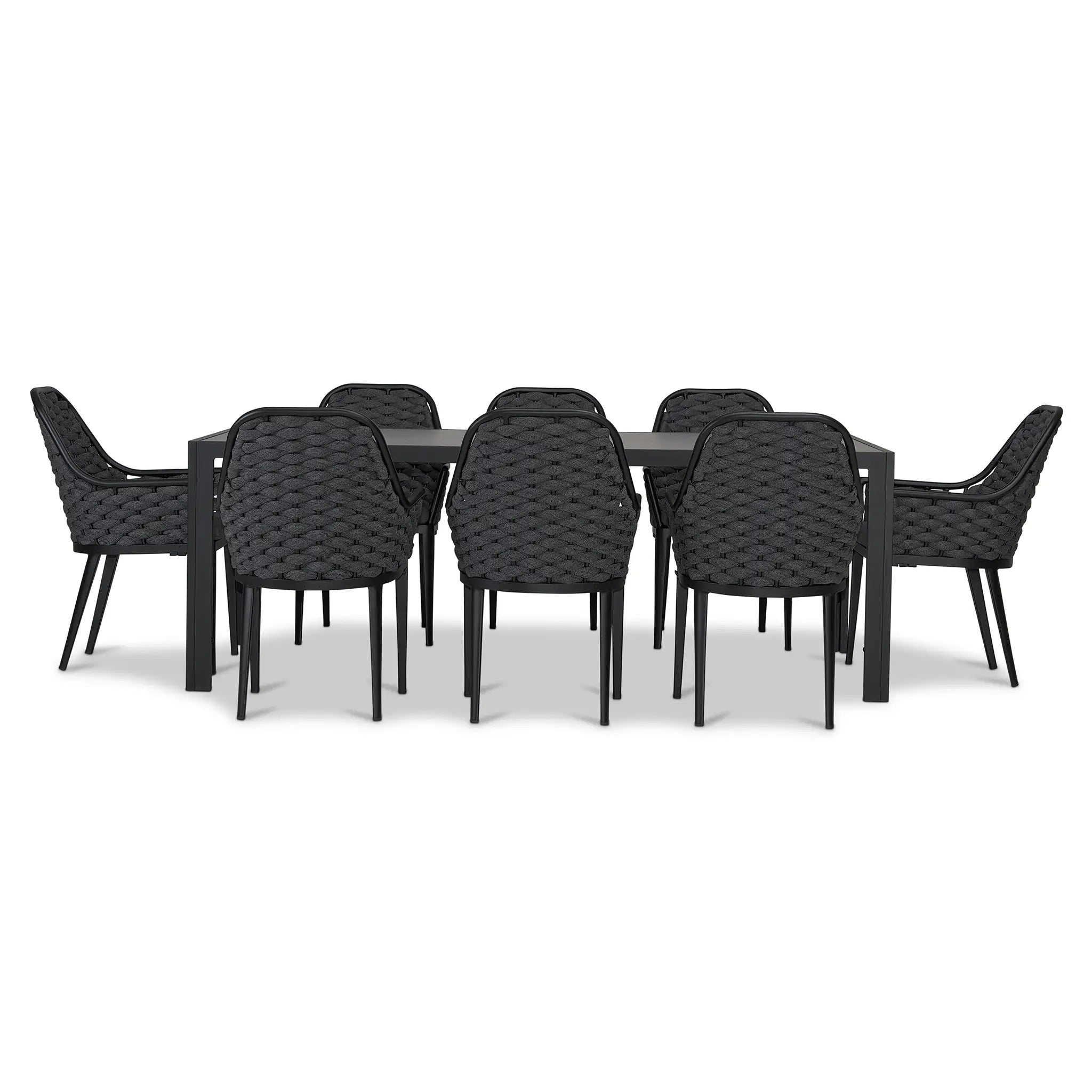 Harmonia Living Parlor 9 Piece Aluminum Dining Set - Black 4