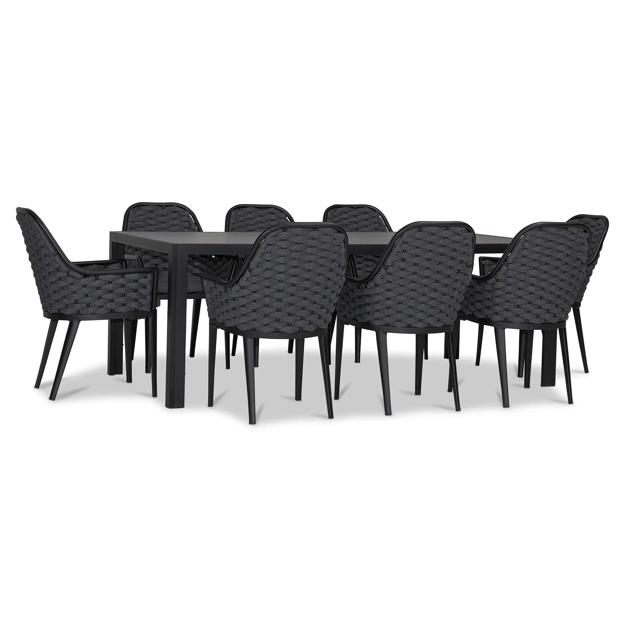 Harmonia Living Parlor 9 Piece Aluminum Dining Set - Black 5