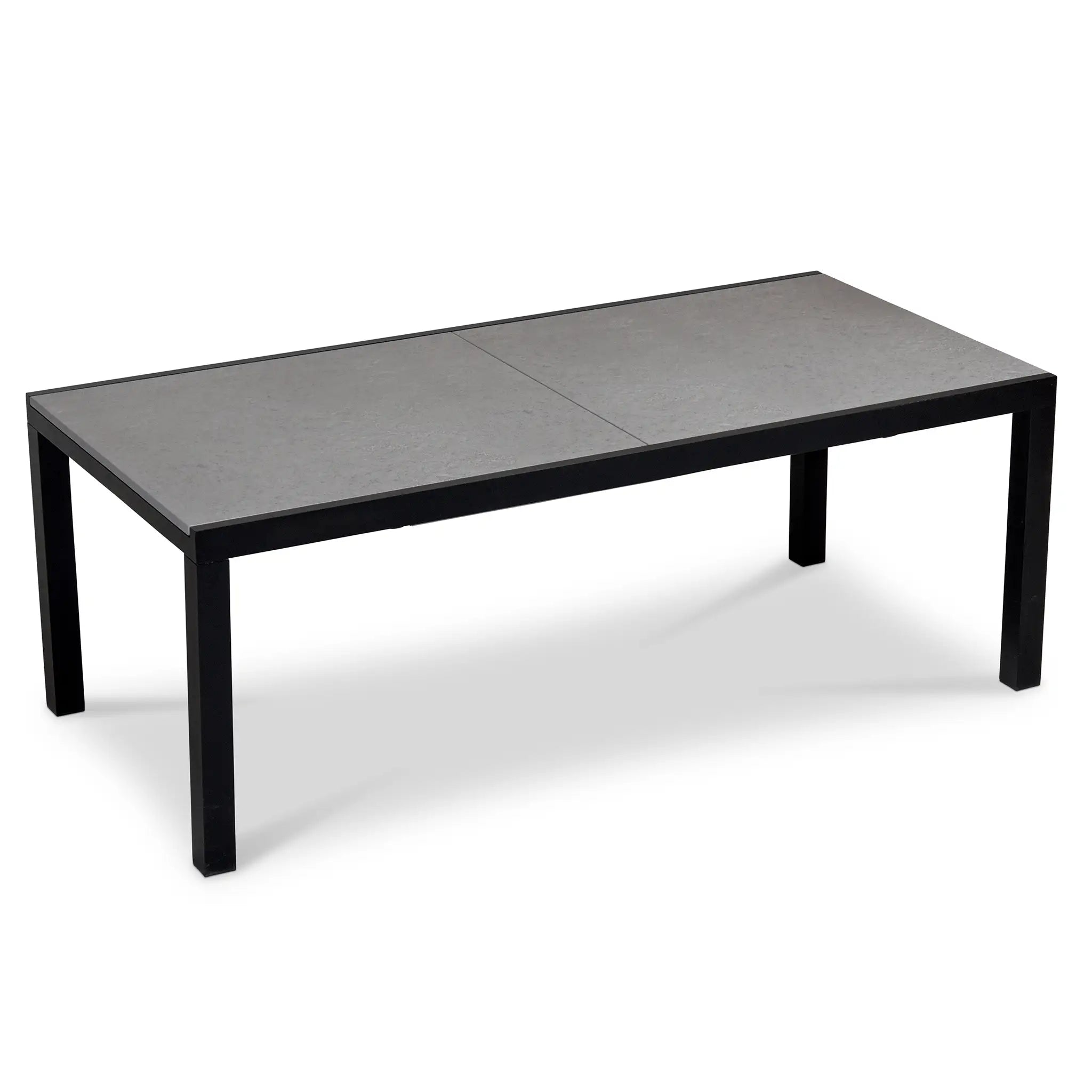 Harmonia Living Parlor 9 Piece Aluminum Extendable Dining Set - Black/Concrete 8