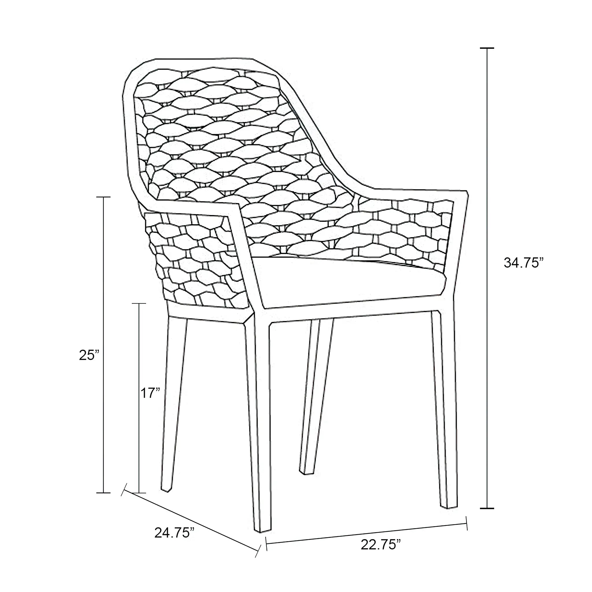 Harmonia Living Parlor Aluminum Dining Chair - Slate 6