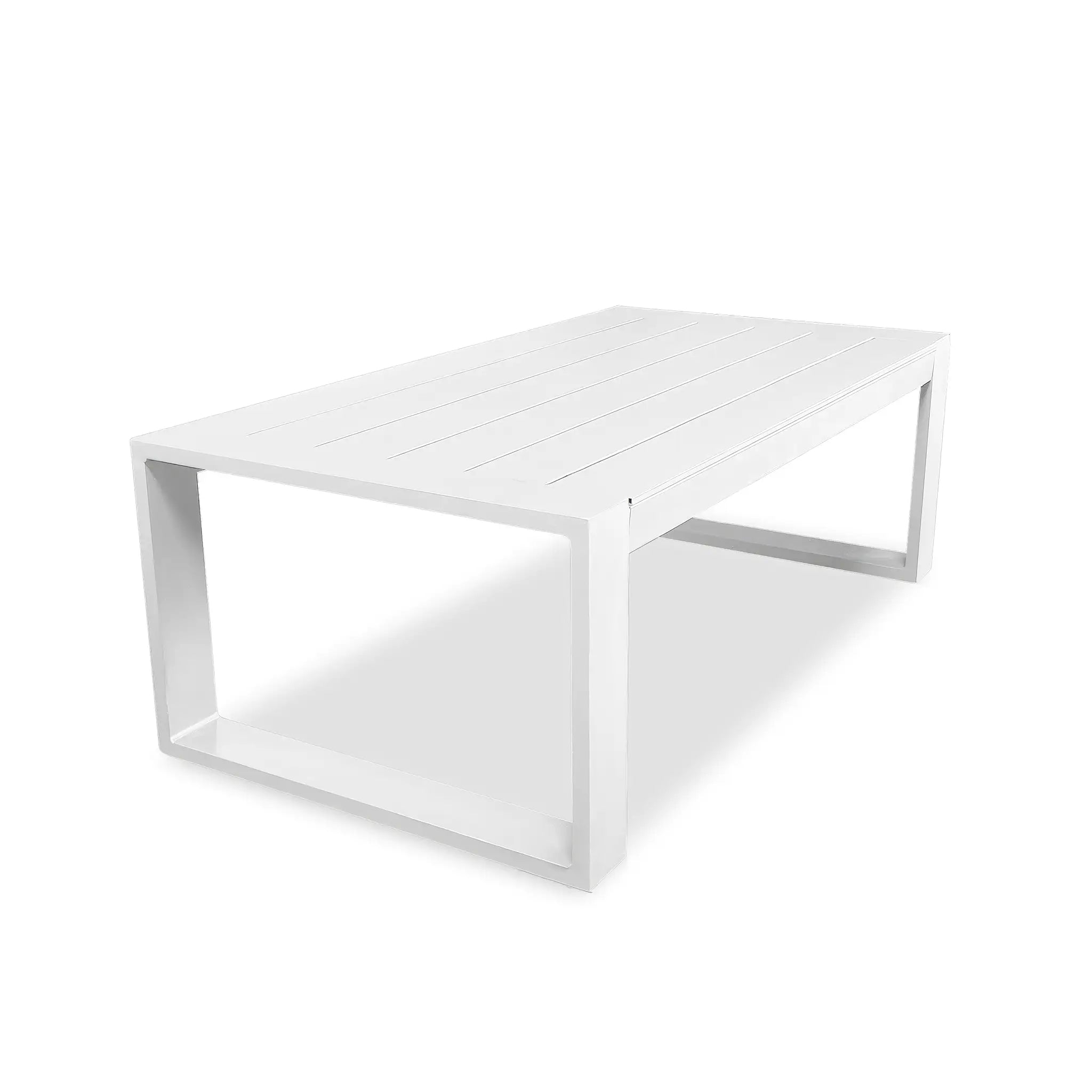 Harmonia Living Portal Aluminum Rectangular Coffee Table - White 2