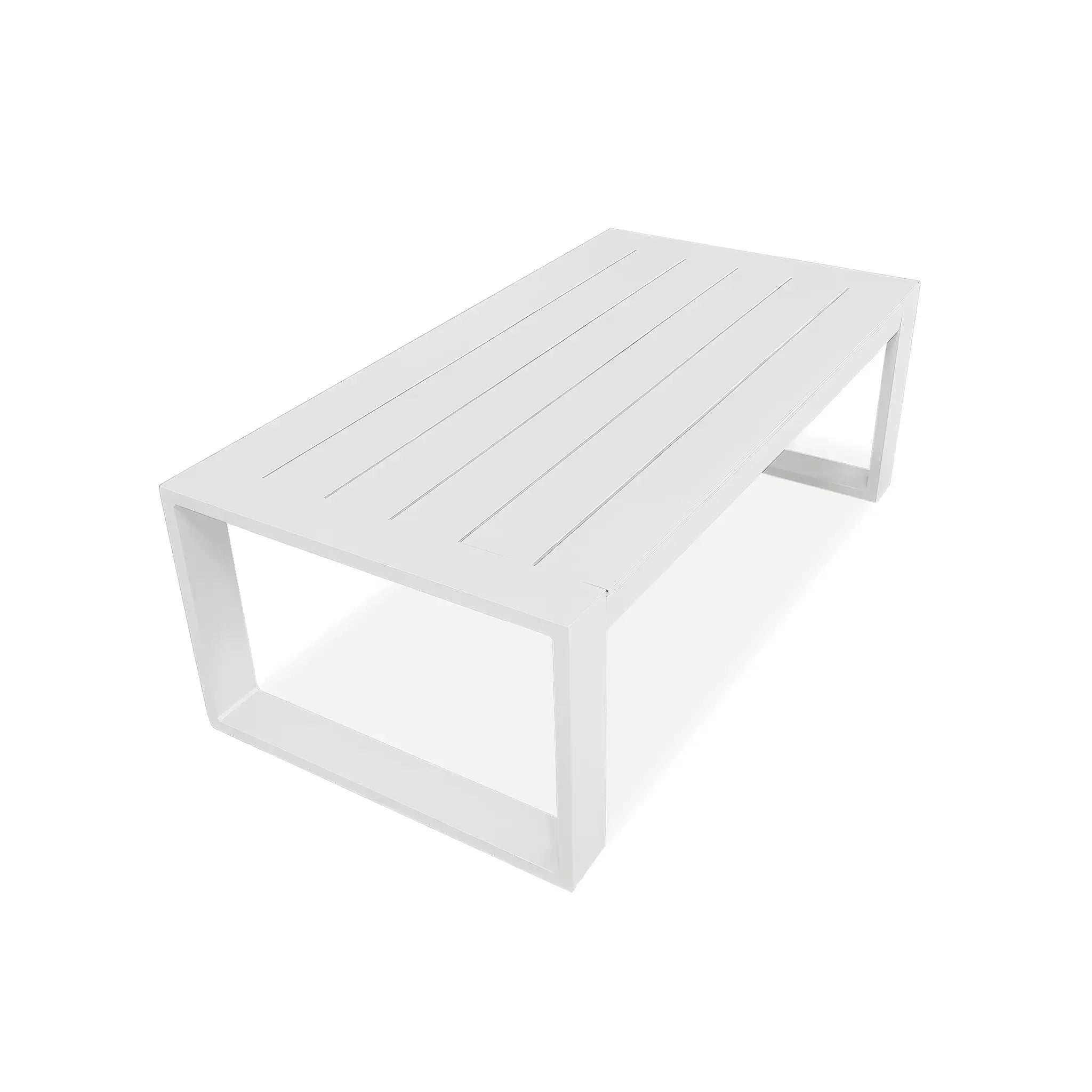 Harmonia Living Portal Aluminum Rectangular Coffee Table - White 3