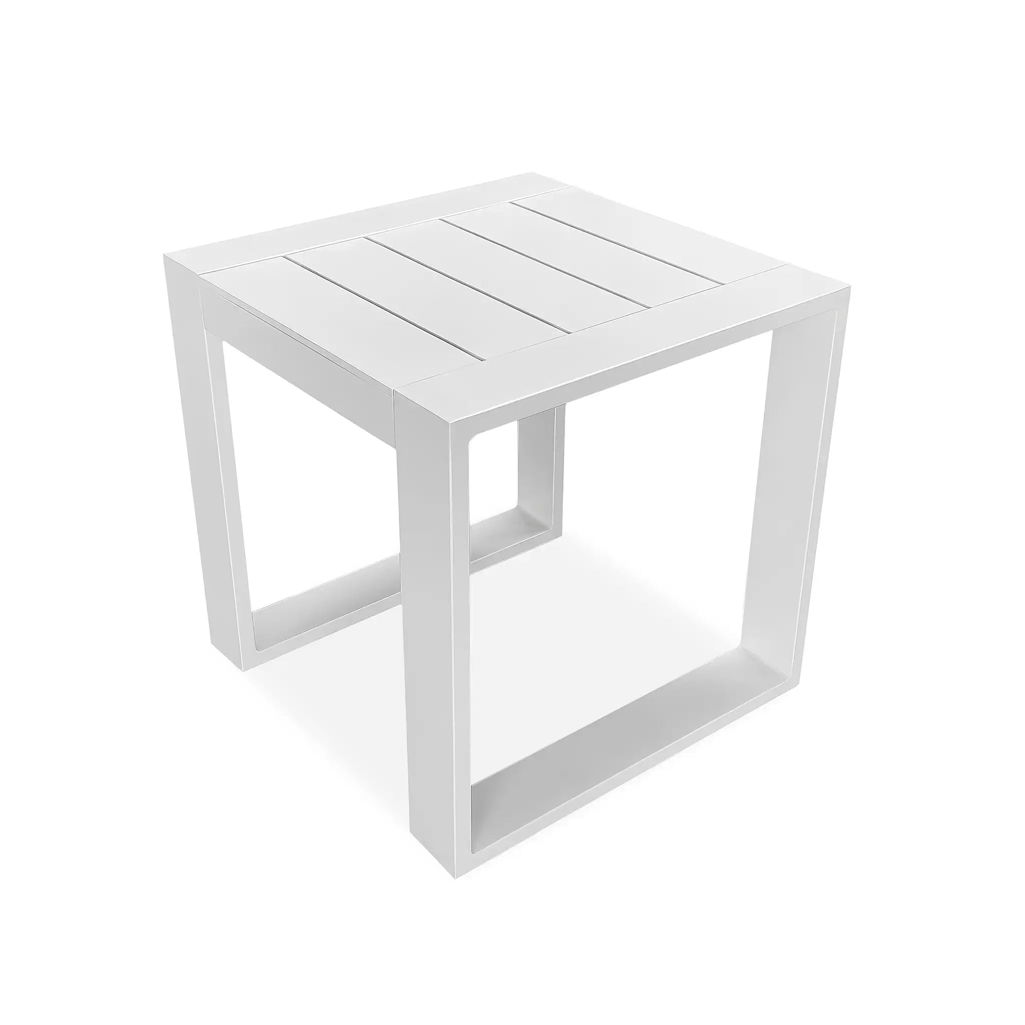 Harmonia Living Portal Aluminum Square End Table - White 3