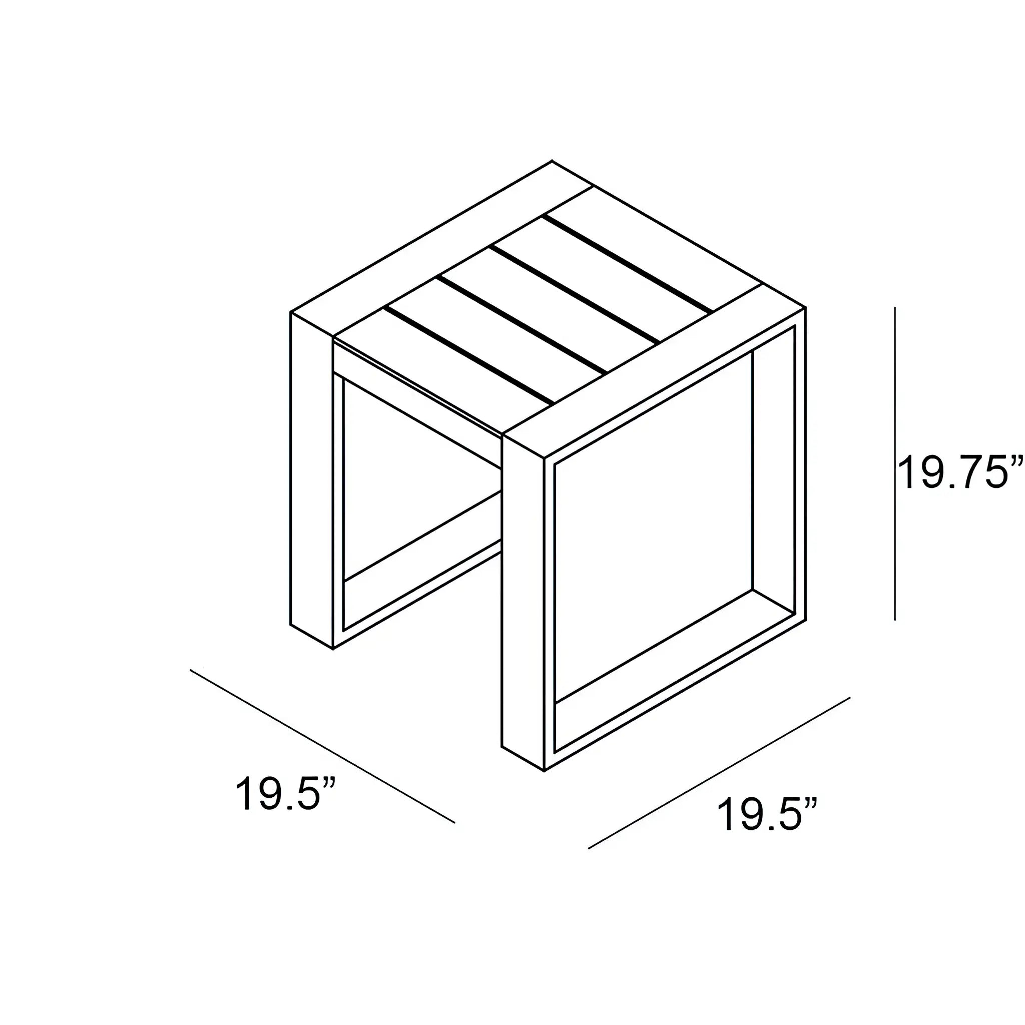 Harmonia Living Portal Aluminum Square End Table - White 4