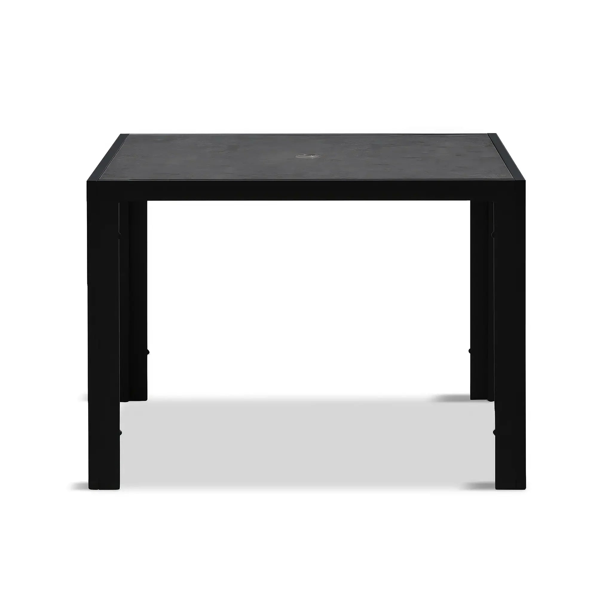 Harmonia Living Staple 4-Seat Aluminum Square Dining Table - Black 2