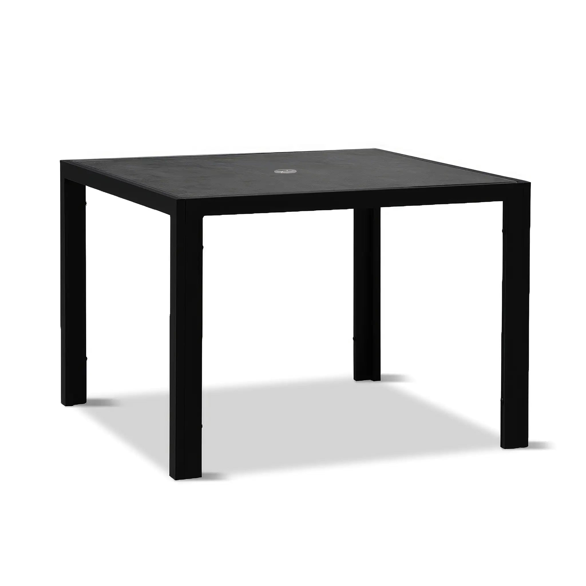 Harmonia Living Staple 4-Seat Aluminum Square Dining Table - Black 3