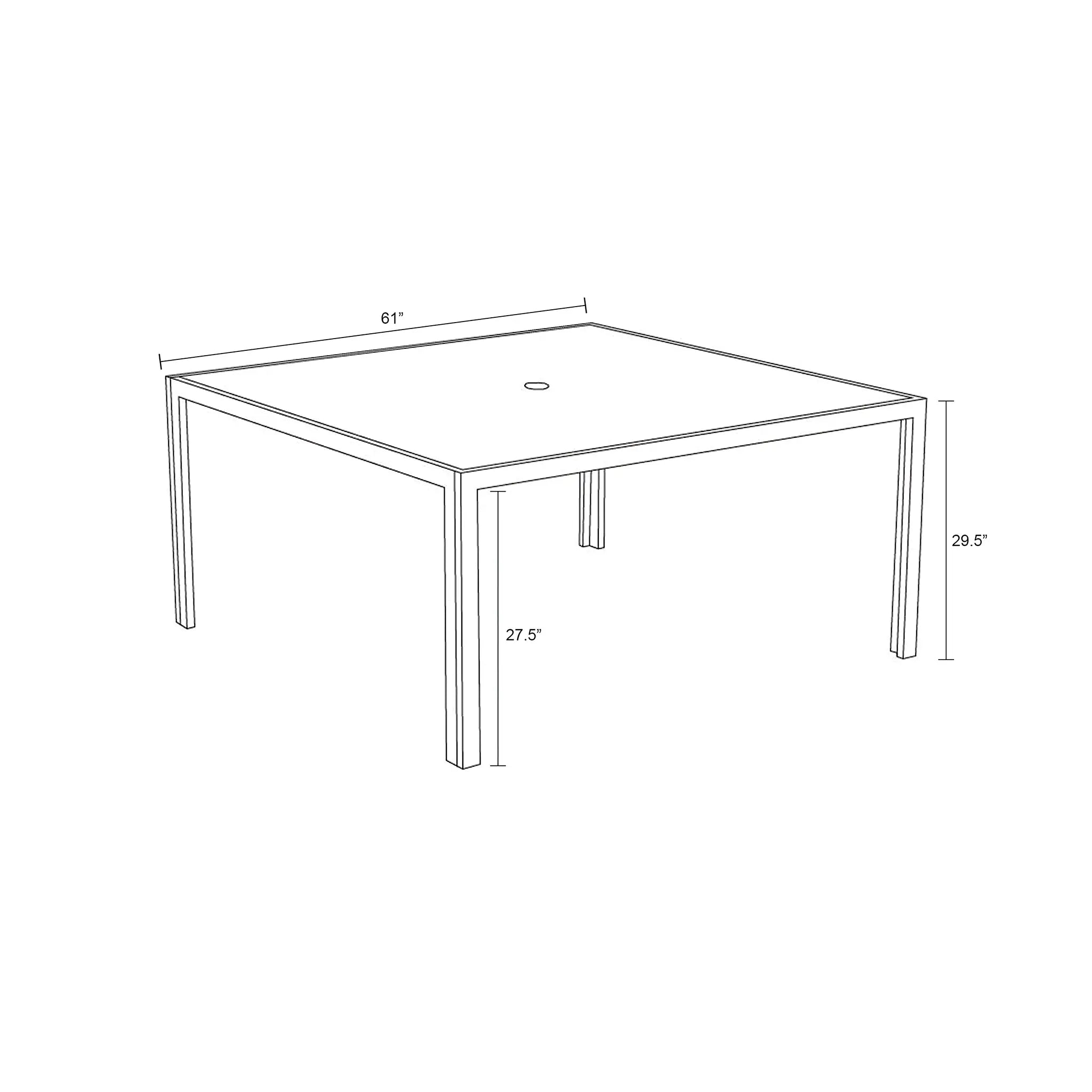 Harmonia Living Staple 8-Seat Aluminum Square Dining Table - Black 5