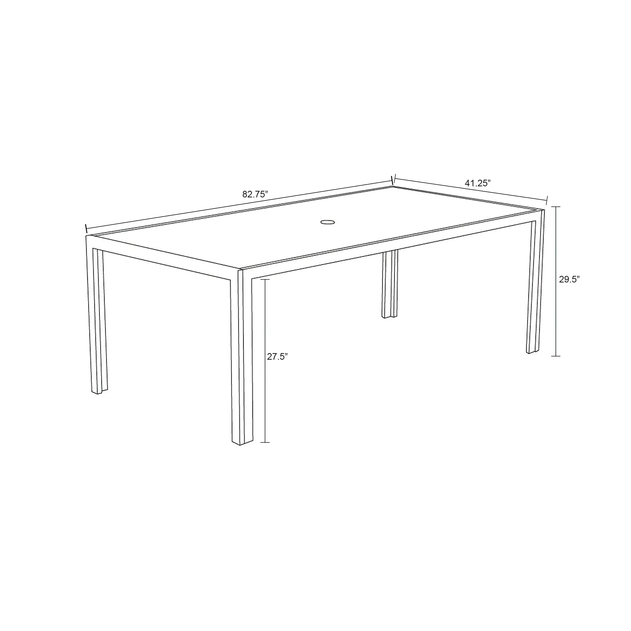 Harmonia Living Staple 8-Seat Aluminum Rectangular Dining Table - White 5