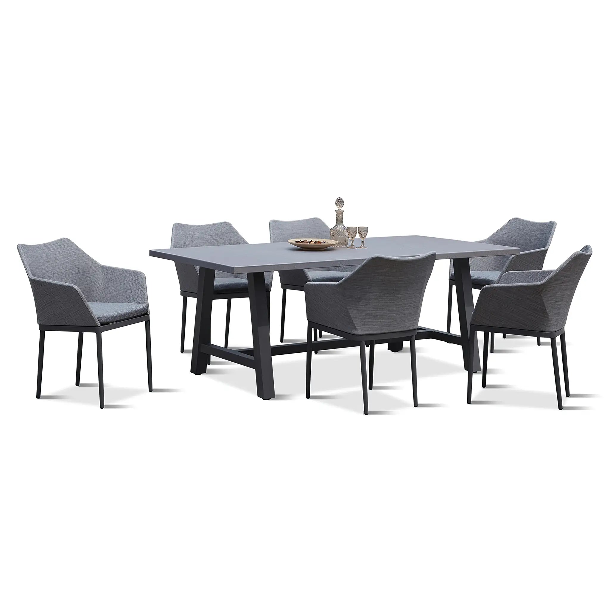 Harmonia Living Tailor 7 Piece Aluminum Dining Set - Slate 1