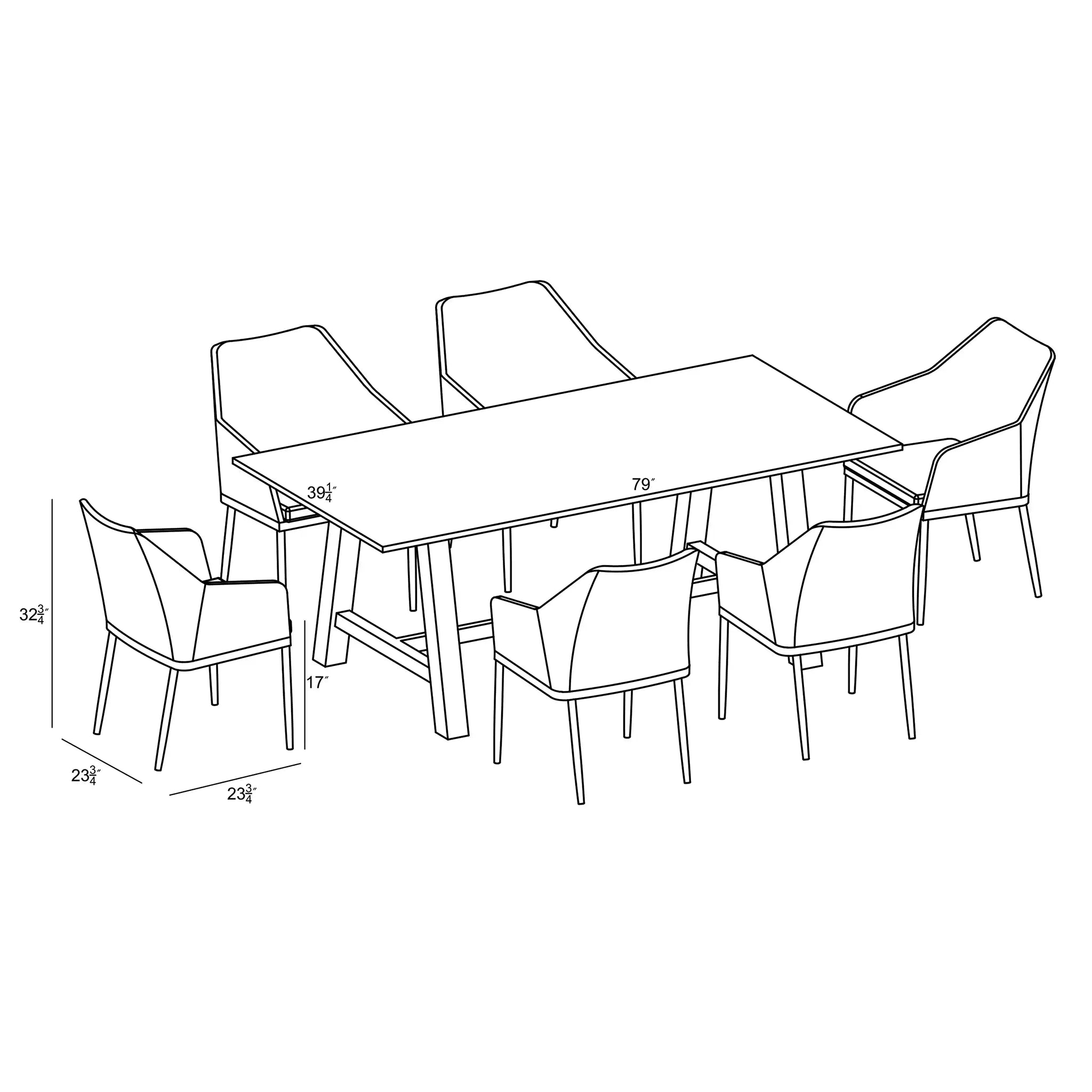 Harmonia Living Tailor 7 Piece Aluminum Dining Set - Slate 4