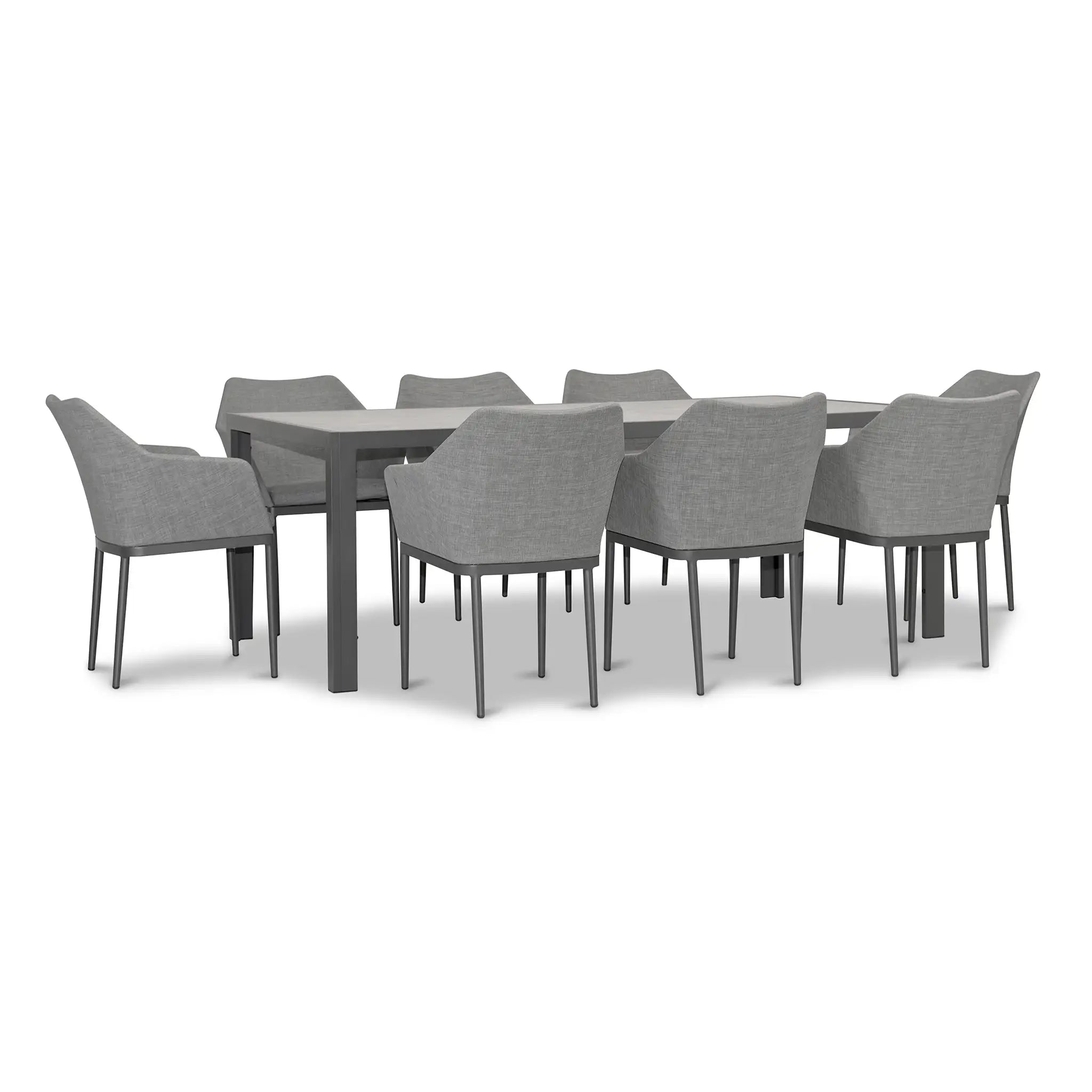 Harmonia Living Tailor 9 Piece Aluminum Dining Set - Slate 2
