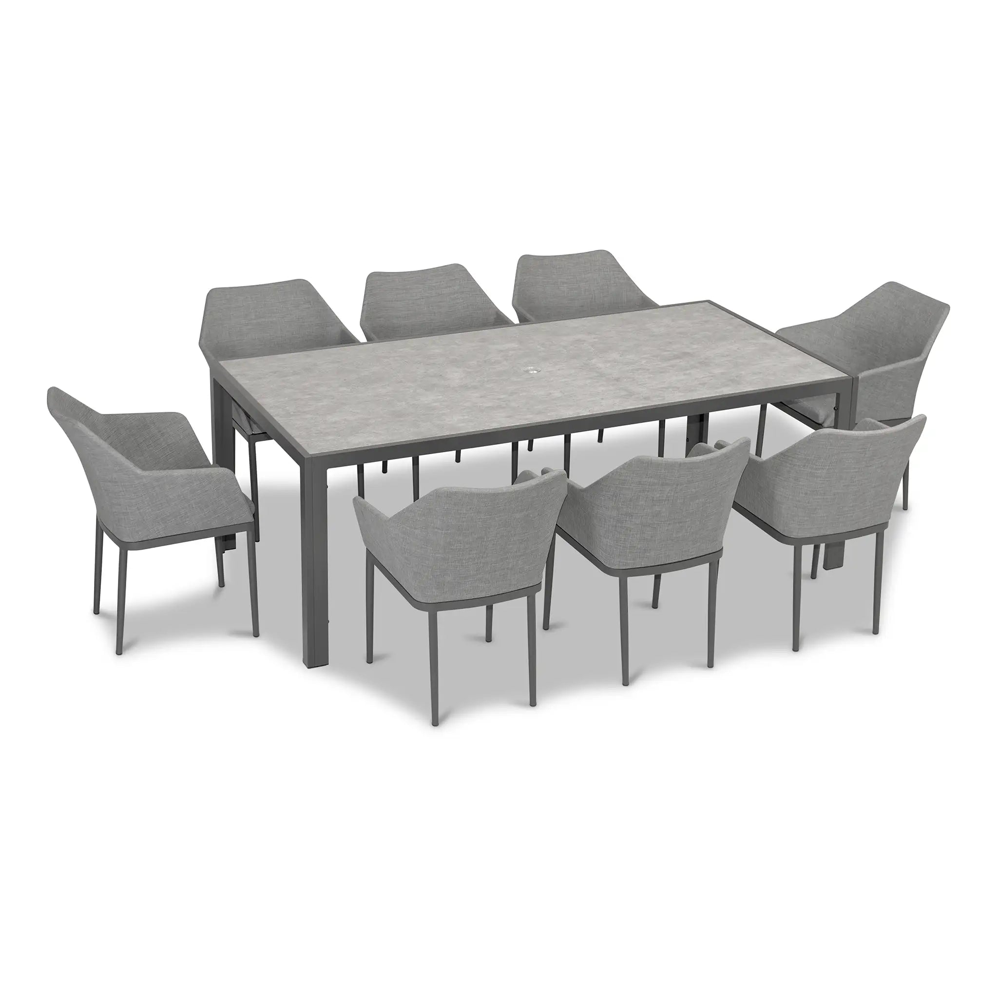 Harmonia Living Tailor 9 Piece Aluminum Dining Set - Slate 3