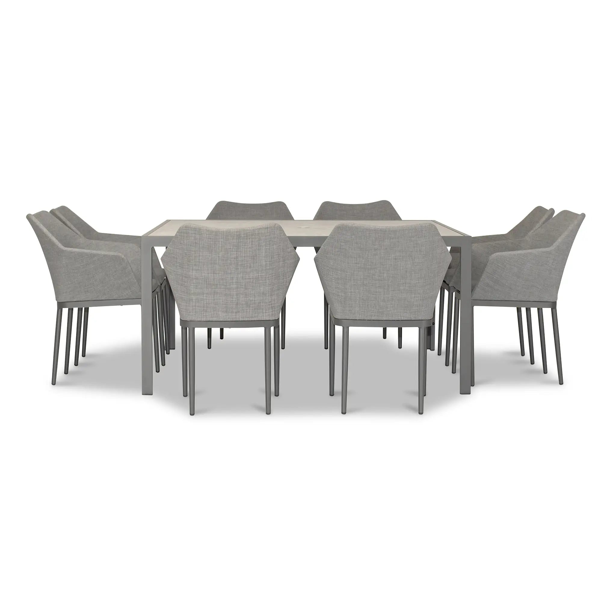 Harmonia Living Tailor 9 Piece Aluminum Square Dining Set - Slate 1