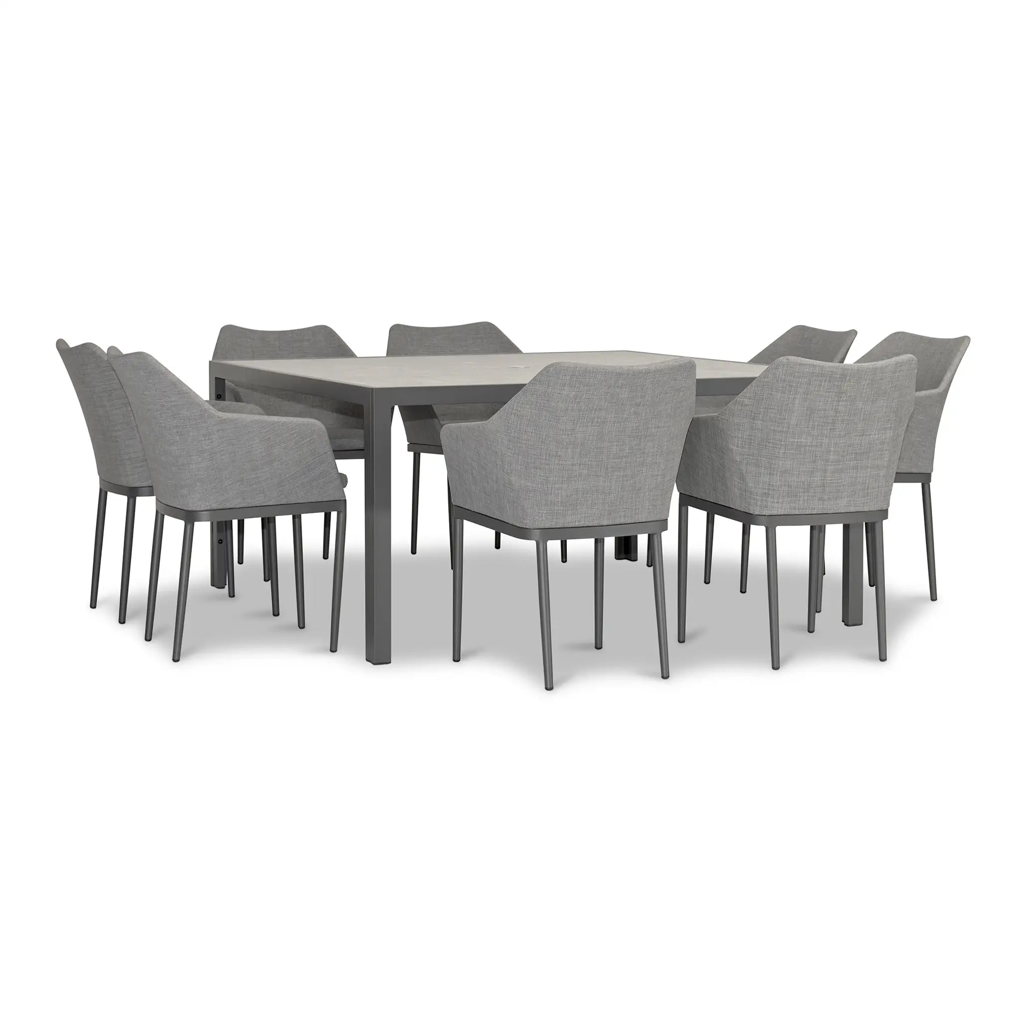 Harmonia Living Tailor 9 Piece Aluminum Square Dining Set - Slate 2