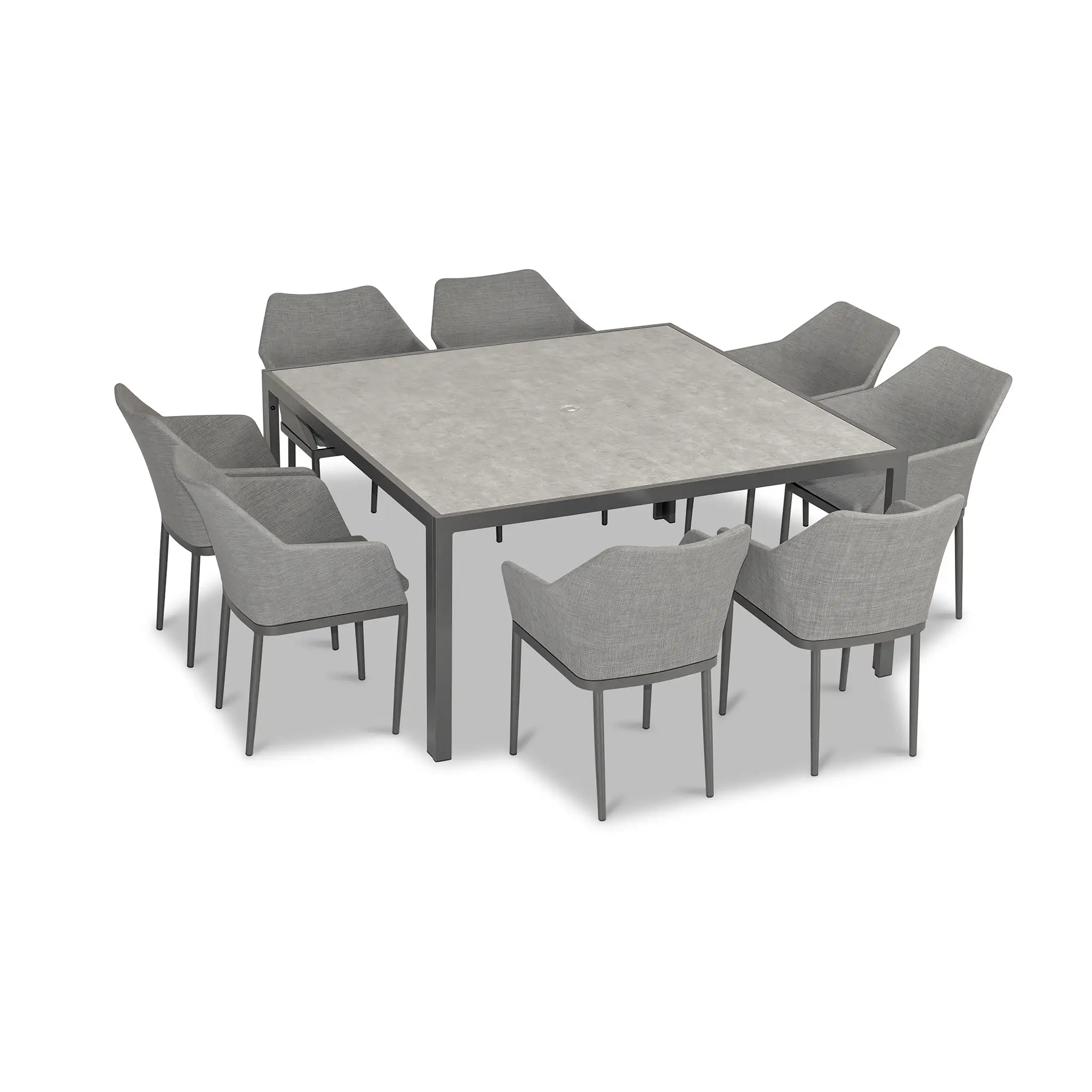 Harmonia Living Tailor 9 Piece Aluminum Square Dining Set - Slate 3