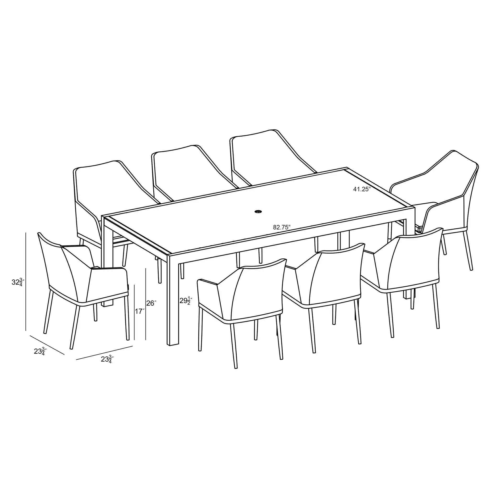 Harmonia Living Tailor 9 Piece Aluminum Dining Set - White 5