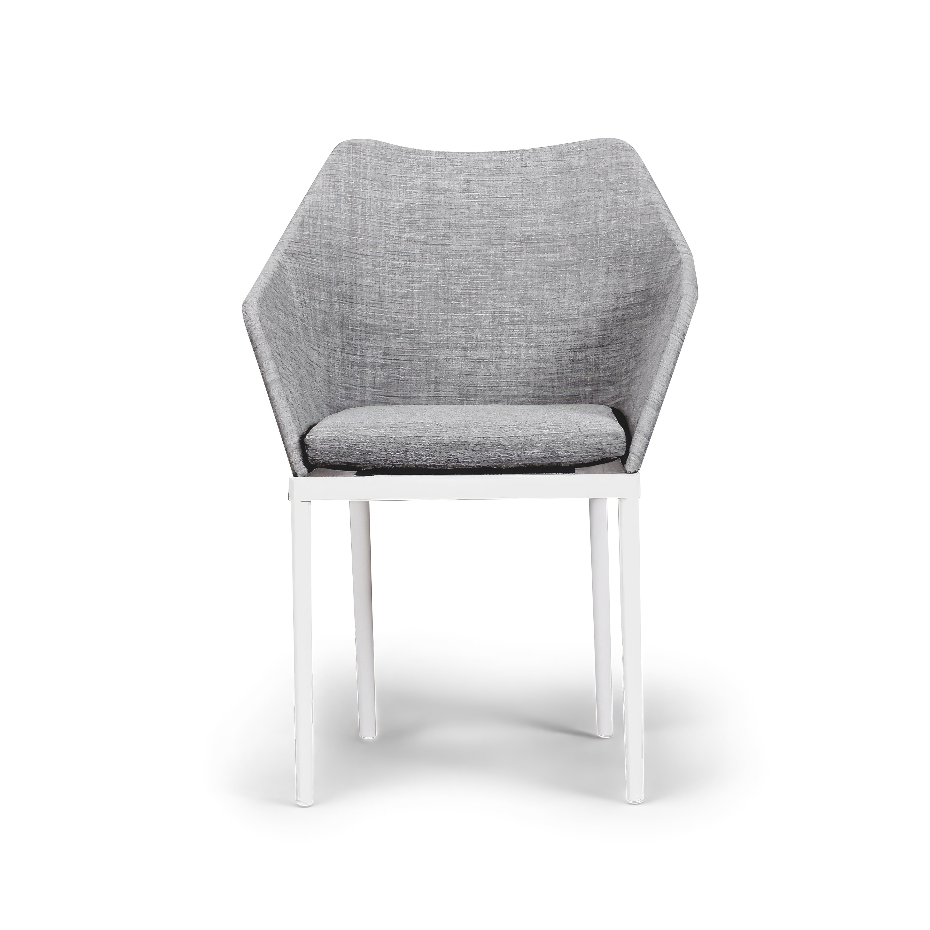 Harmonia Living Tailor Aluminum Dining Chair#Finish_White