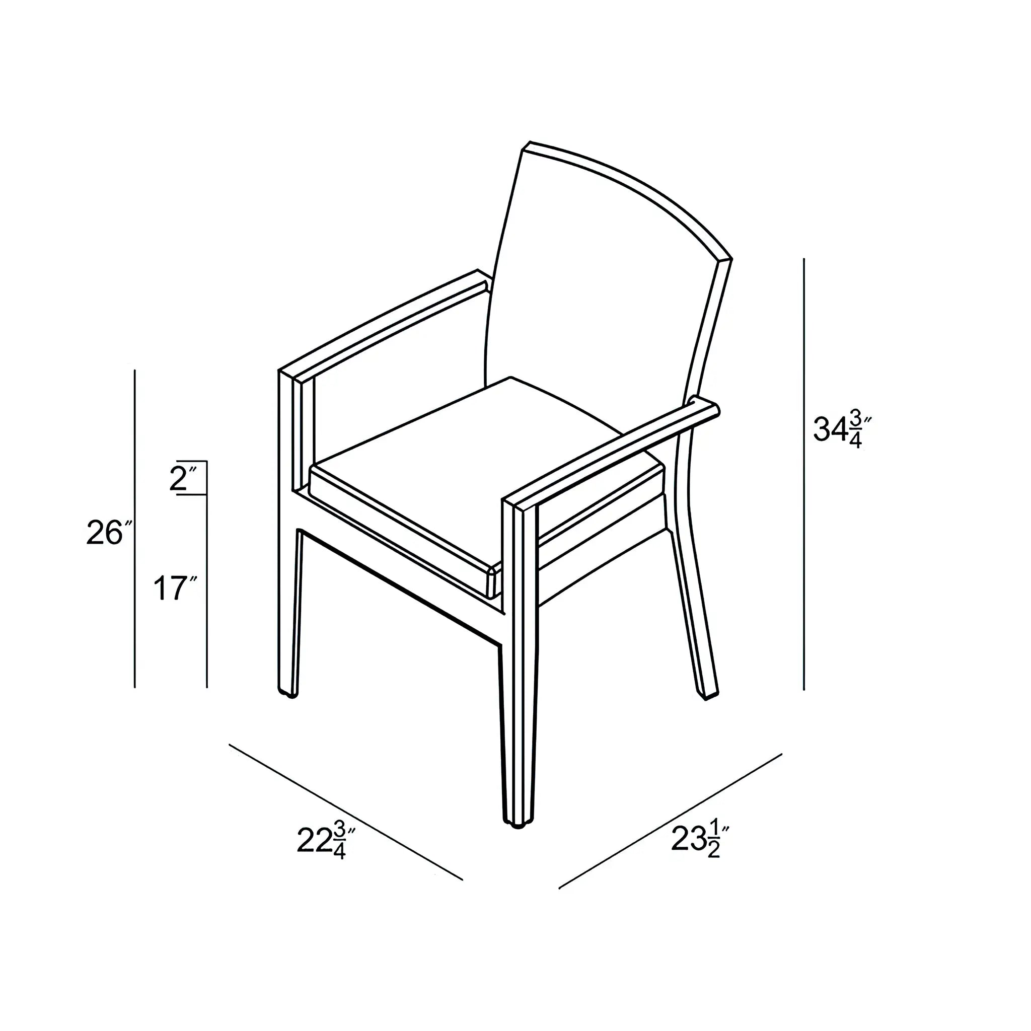 Harmonia Living Urbana Aluminum Dining Arm Chair 22