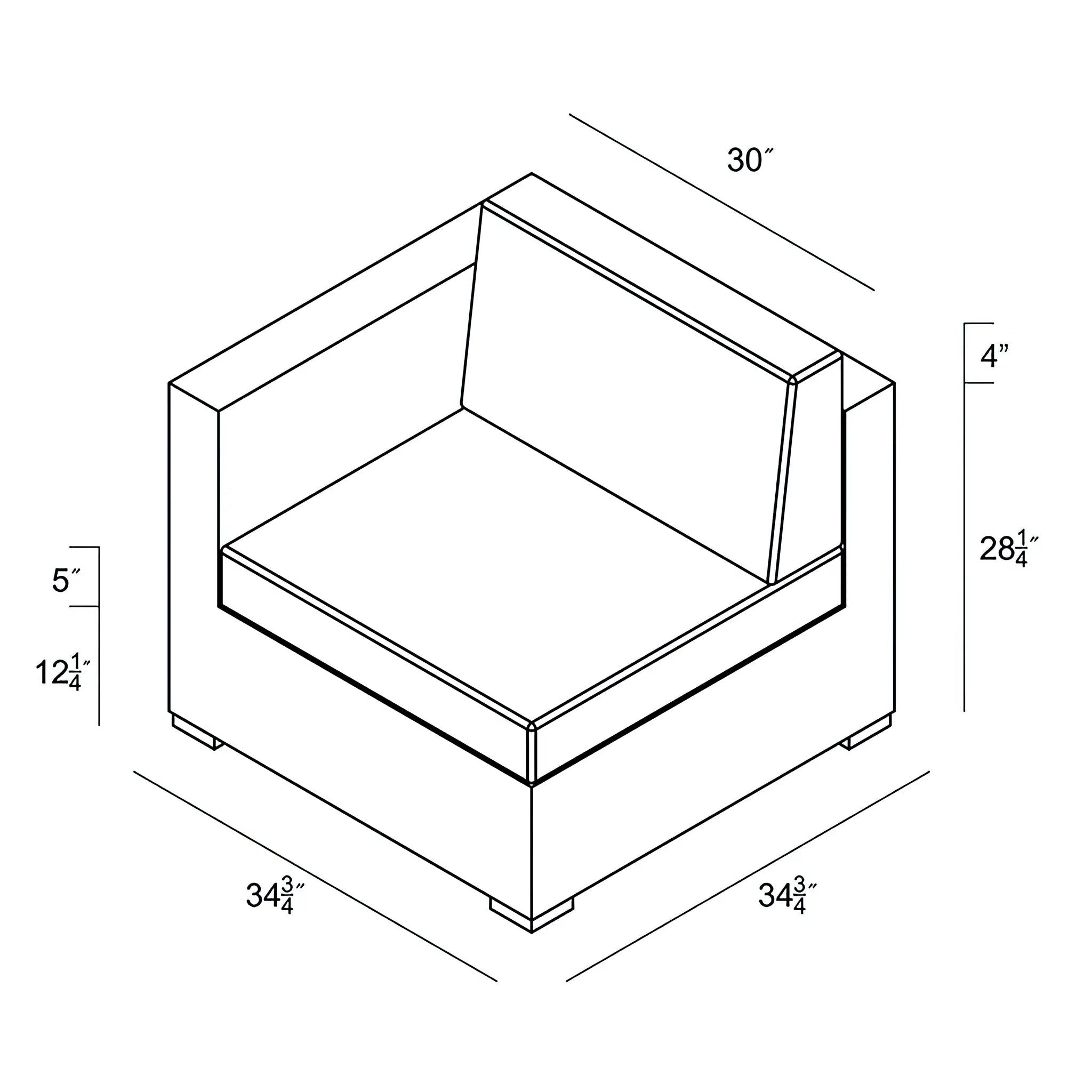Harmonia Living Urbana Aluminum Left Arm Section 23