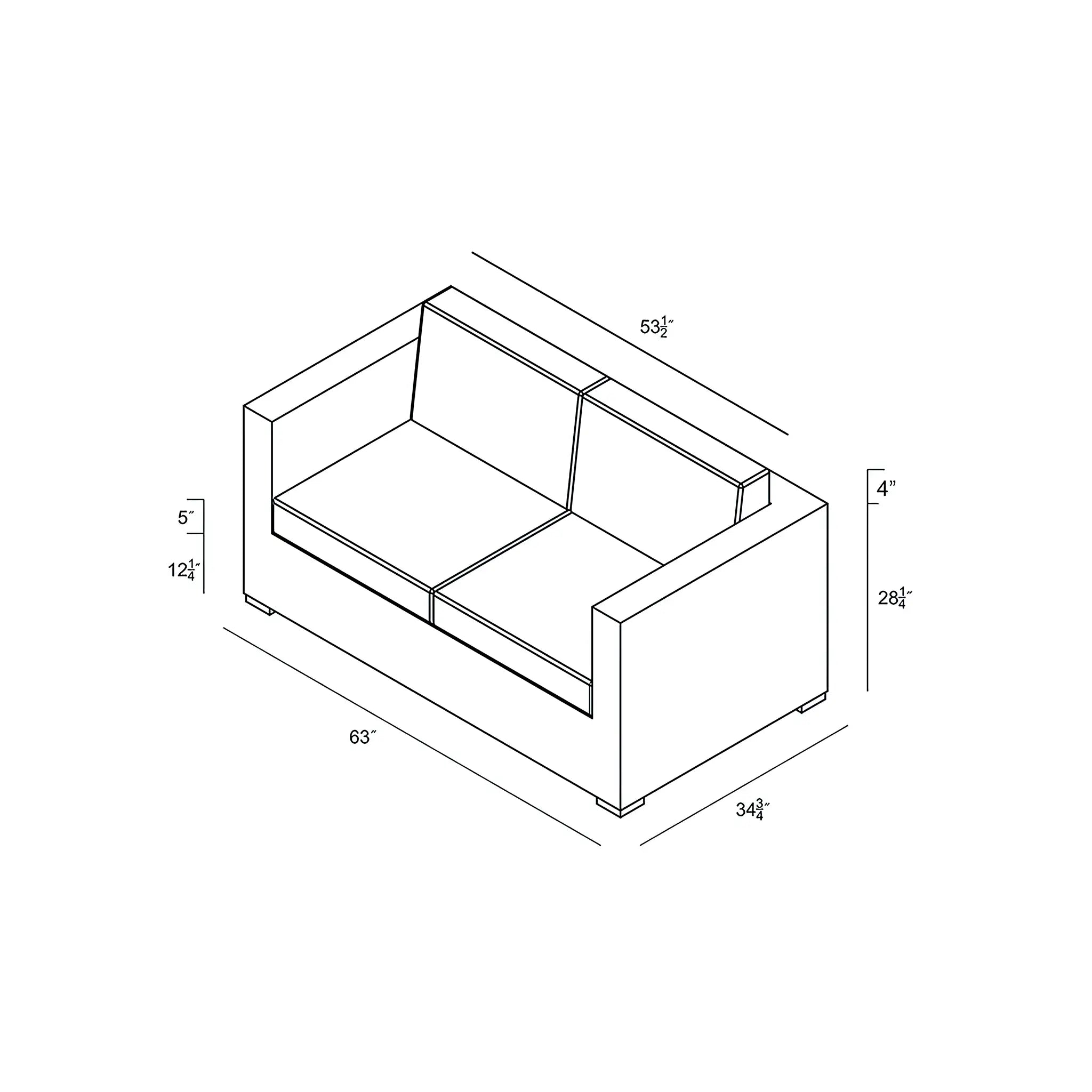 Harmonia Living Urbana LoveSeat Aluminum 23