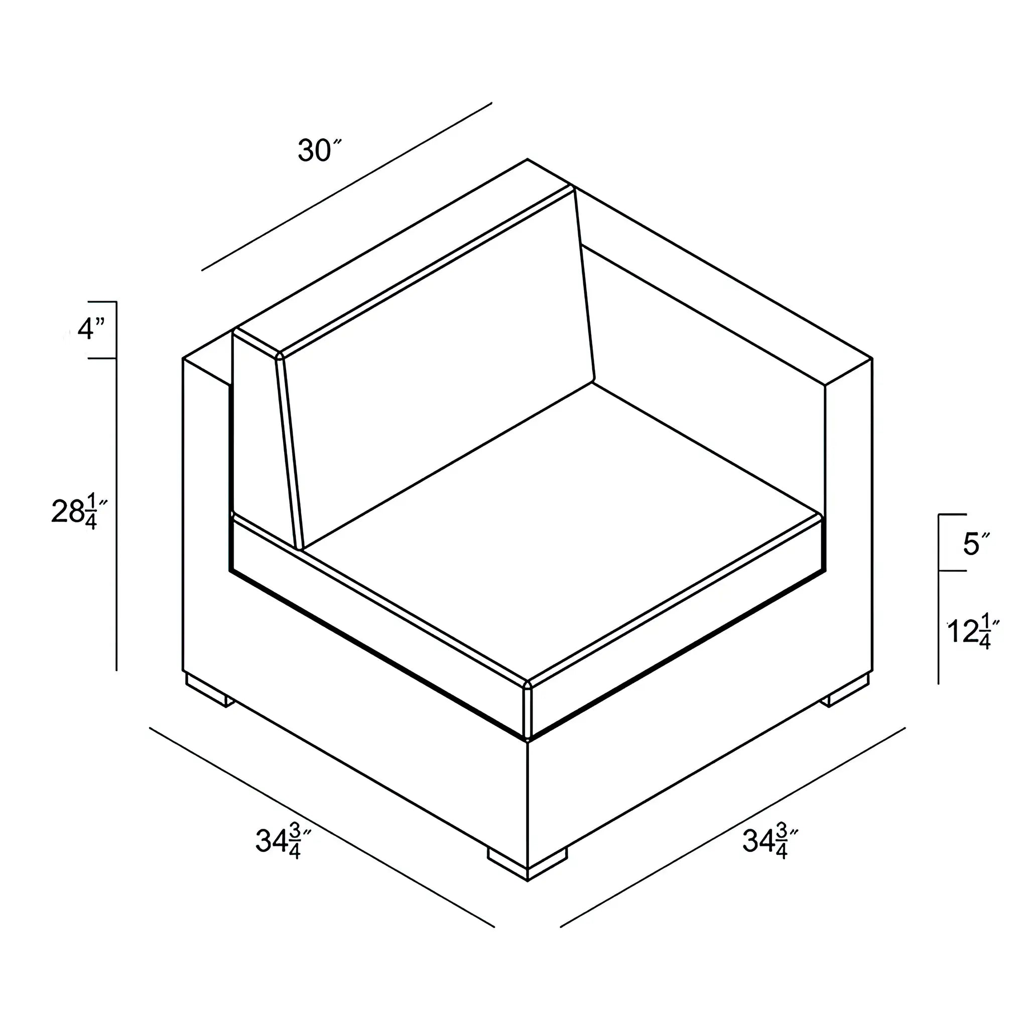 Harmonia Living Urbana Aluminum Right Arm Section 22