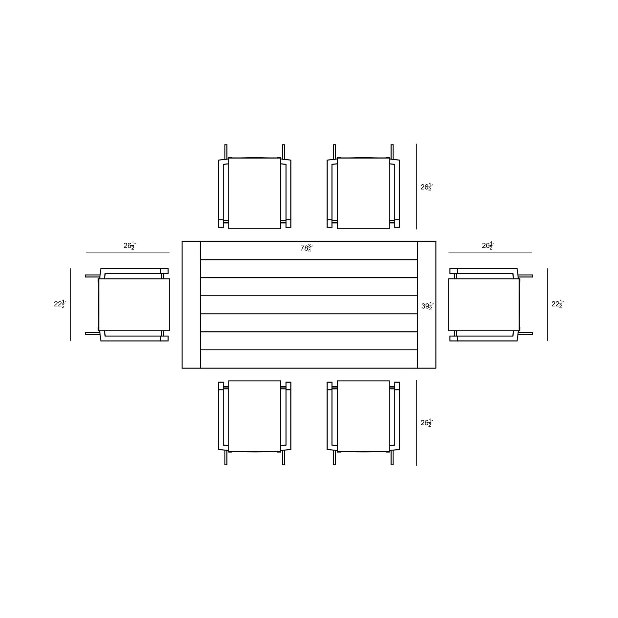 Harmonia Living Lift Mill 6 Seat Aluminum Reclaimed Teak Patio Dining Set 7