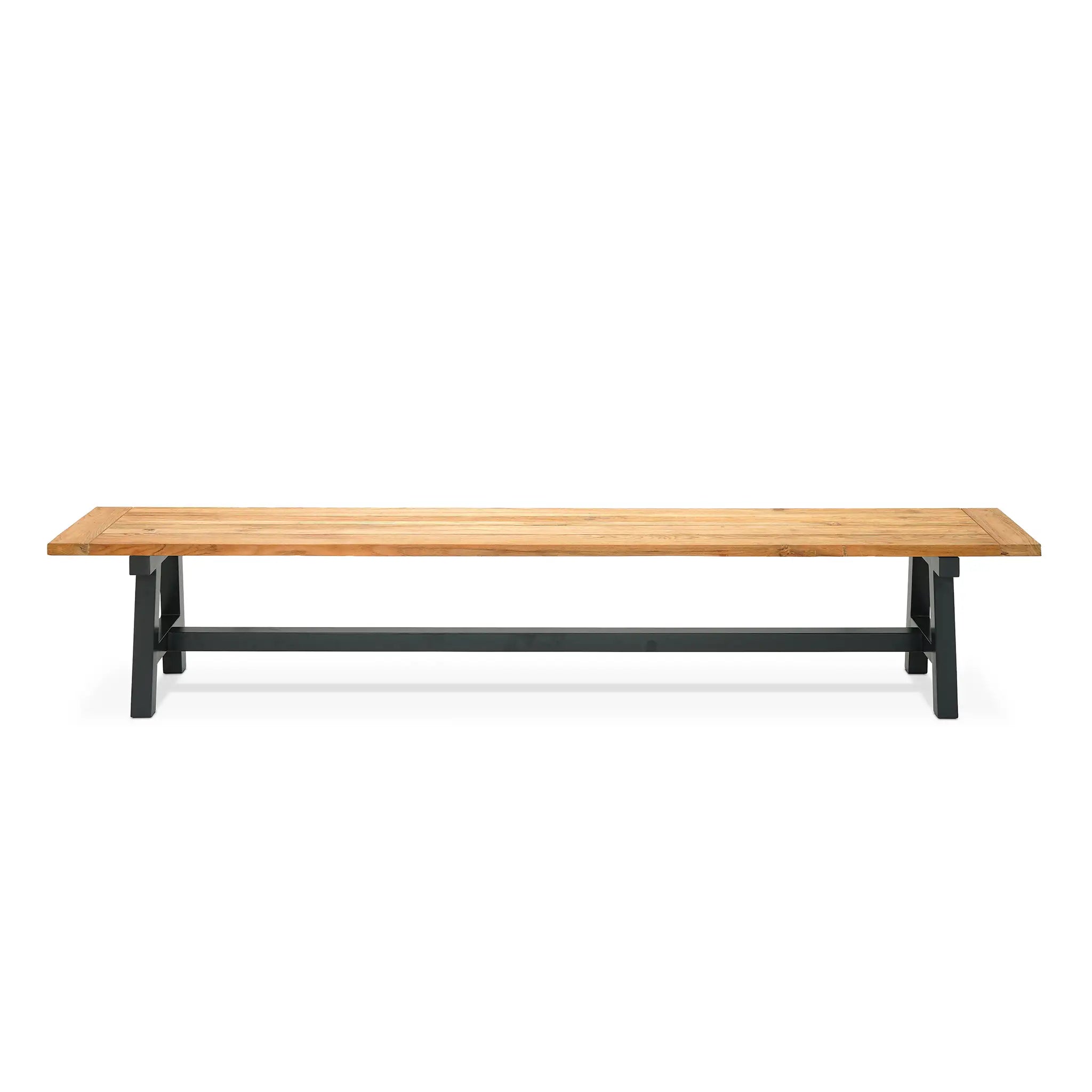 Harmonia Living Lift Mill 6 to 7 Seat Aluminum Reclaimed Teak Dining Set with Bench 5
