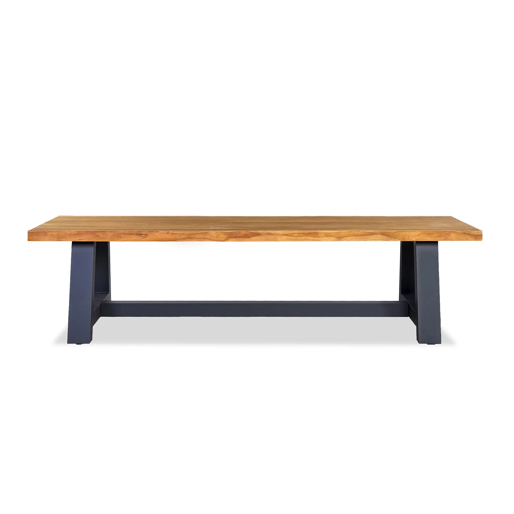 Harmonia Living Lift Mill 6 to 7 Seat Aluminum Reclaimed Teak Dining Set with Bench 6