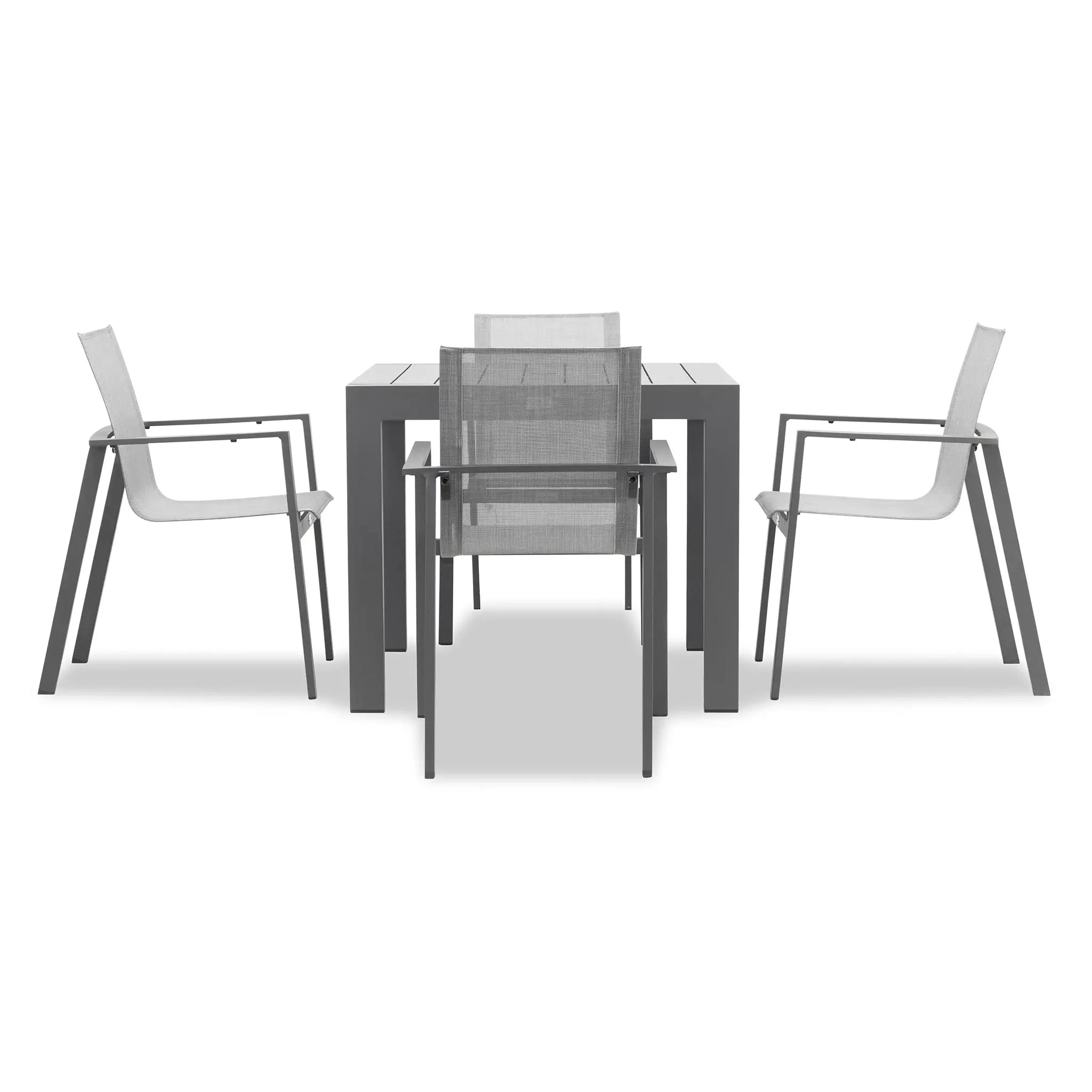 Harmonia Living Lift Classic 4 Seat Aluminum Dining Set - Slate 1