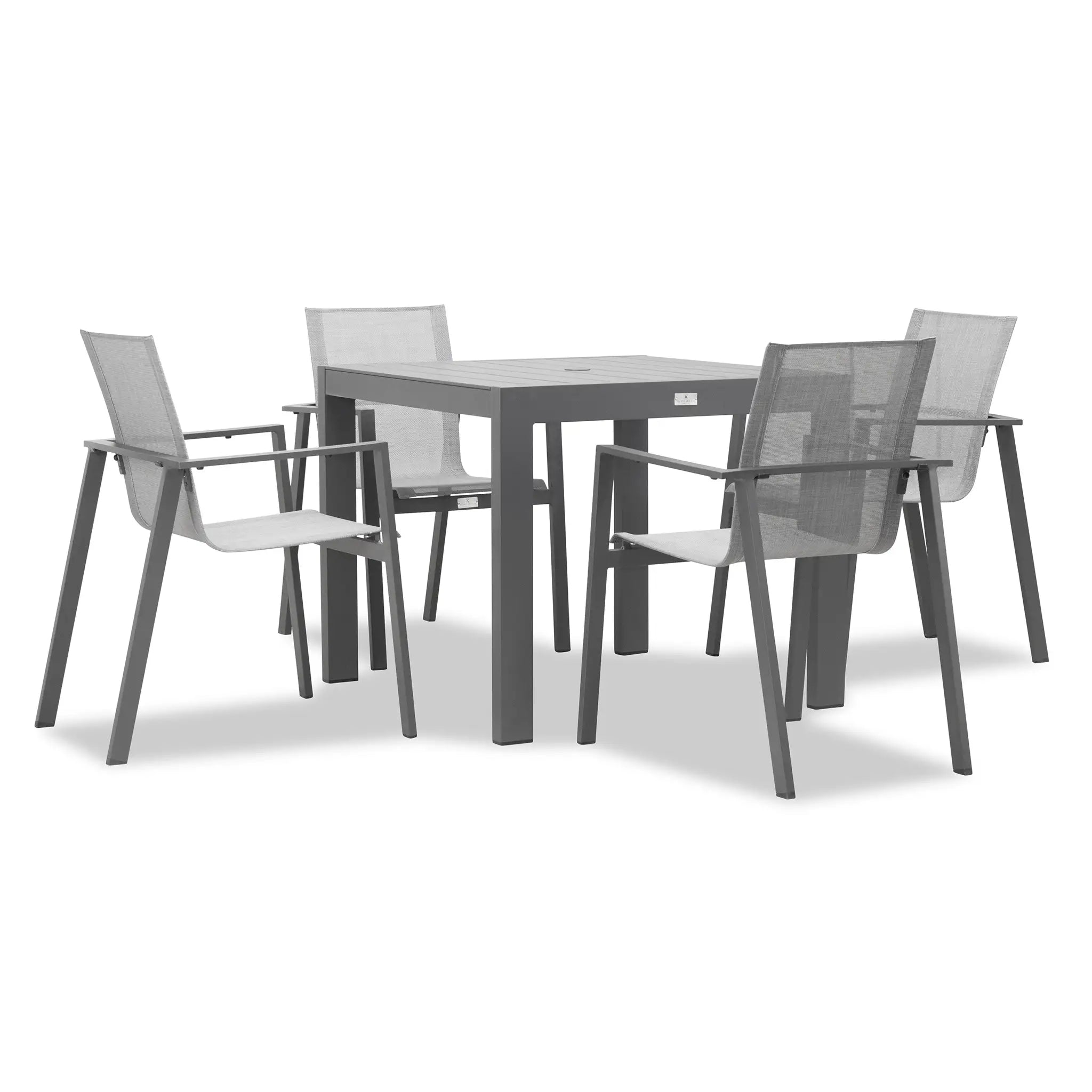 Harmonia Living Lift Classic 4 Seat Aluminum Dining Set - Slate 2