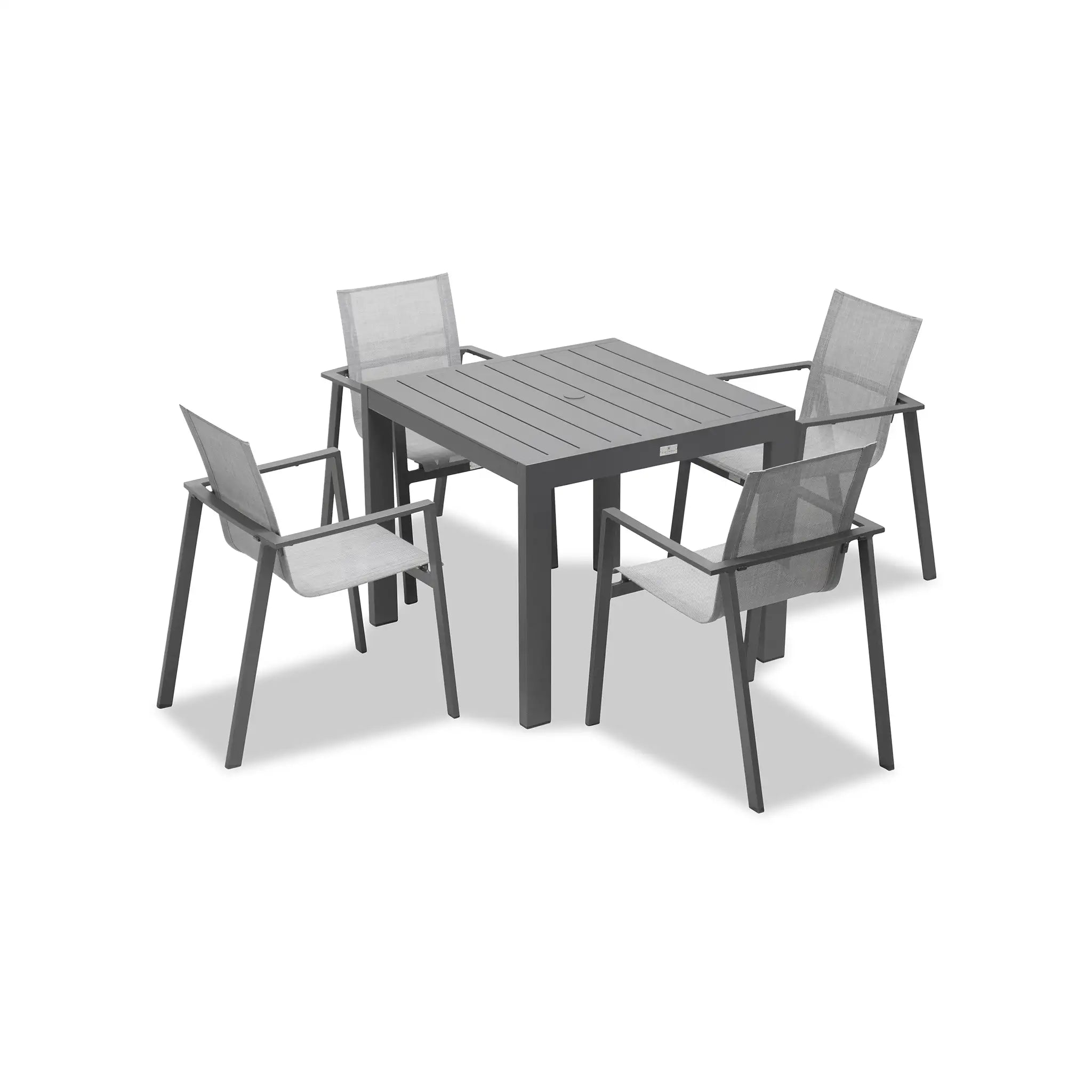 Harmonia Living Lift Classic 4 Seat Aluminum Dining Set - Slate 3