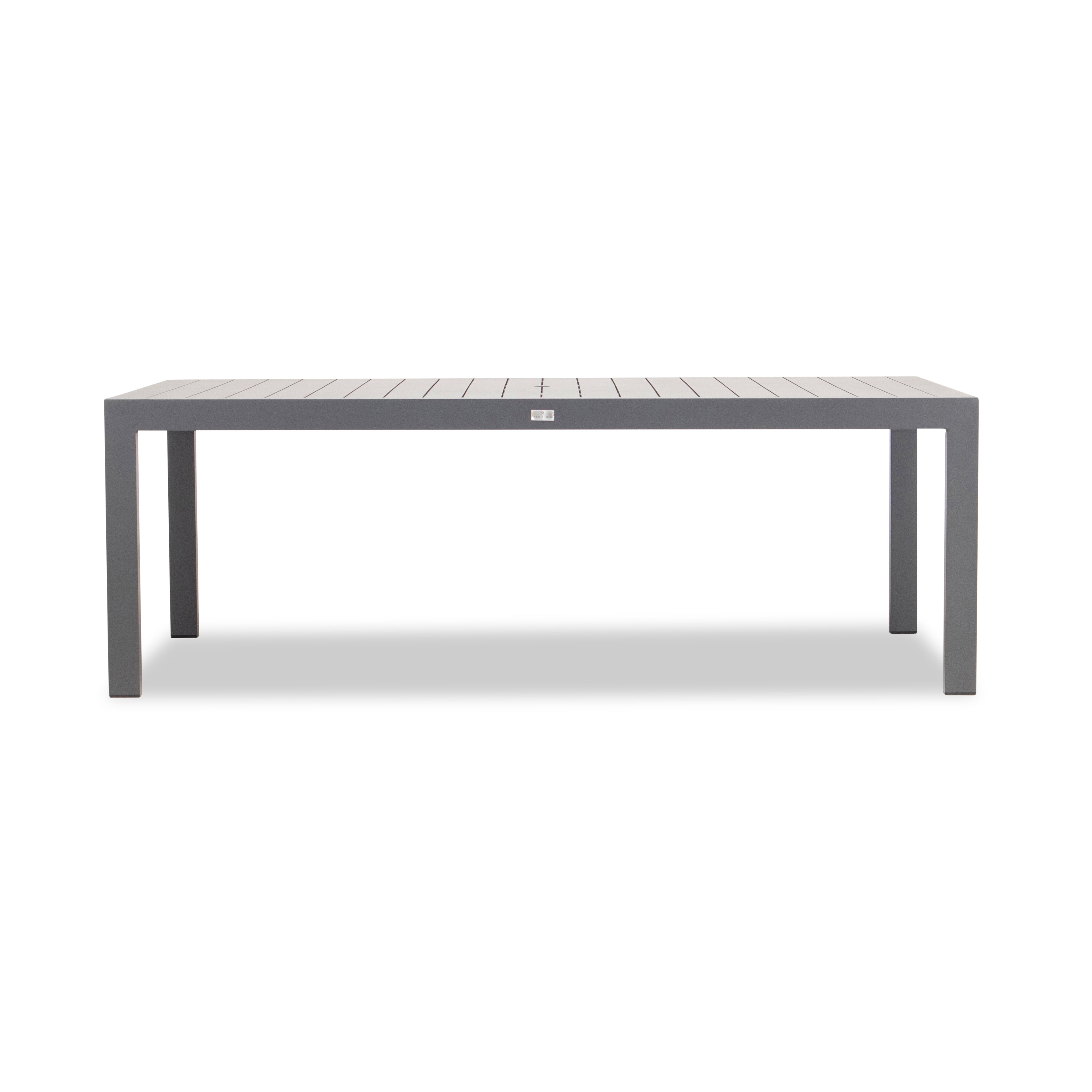 Lift Classic 8 Seat Aluminum Rectangular Dining Set#Finish_Slate