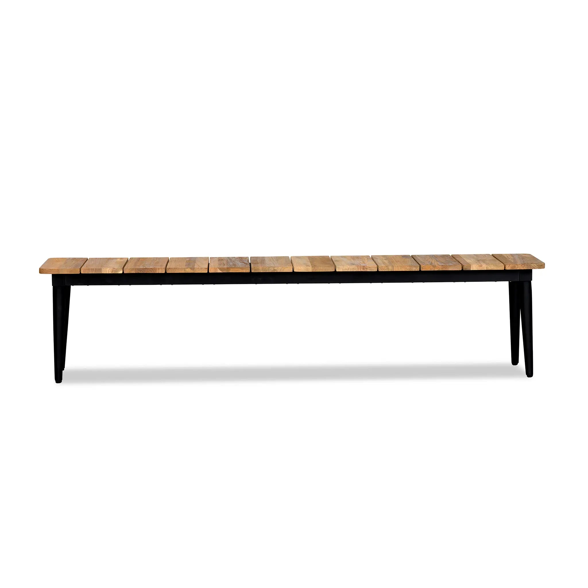 Harmonia Living Louie Aluminum 76" Reclaimed Teak Dining Bench 1