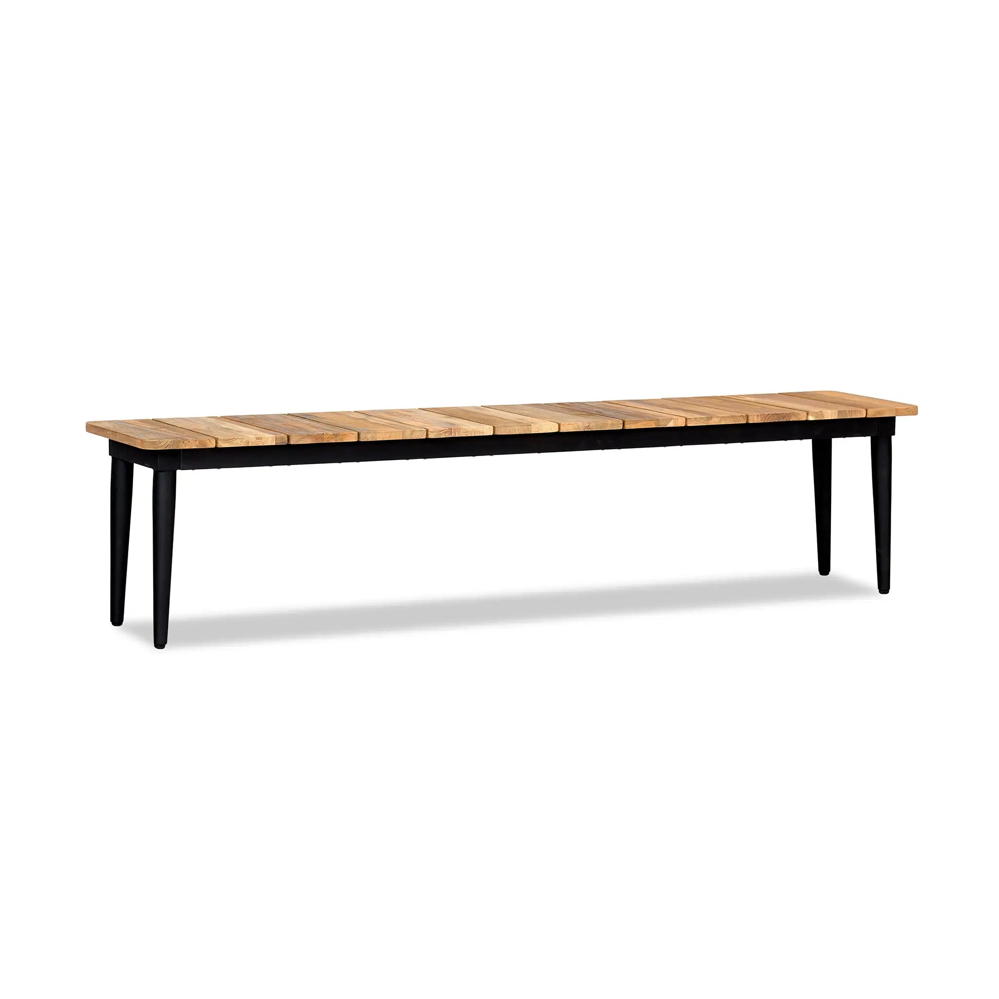 Harmonia Living Louie Aluminum 76" Reclaimed Teak Dining Bench 2