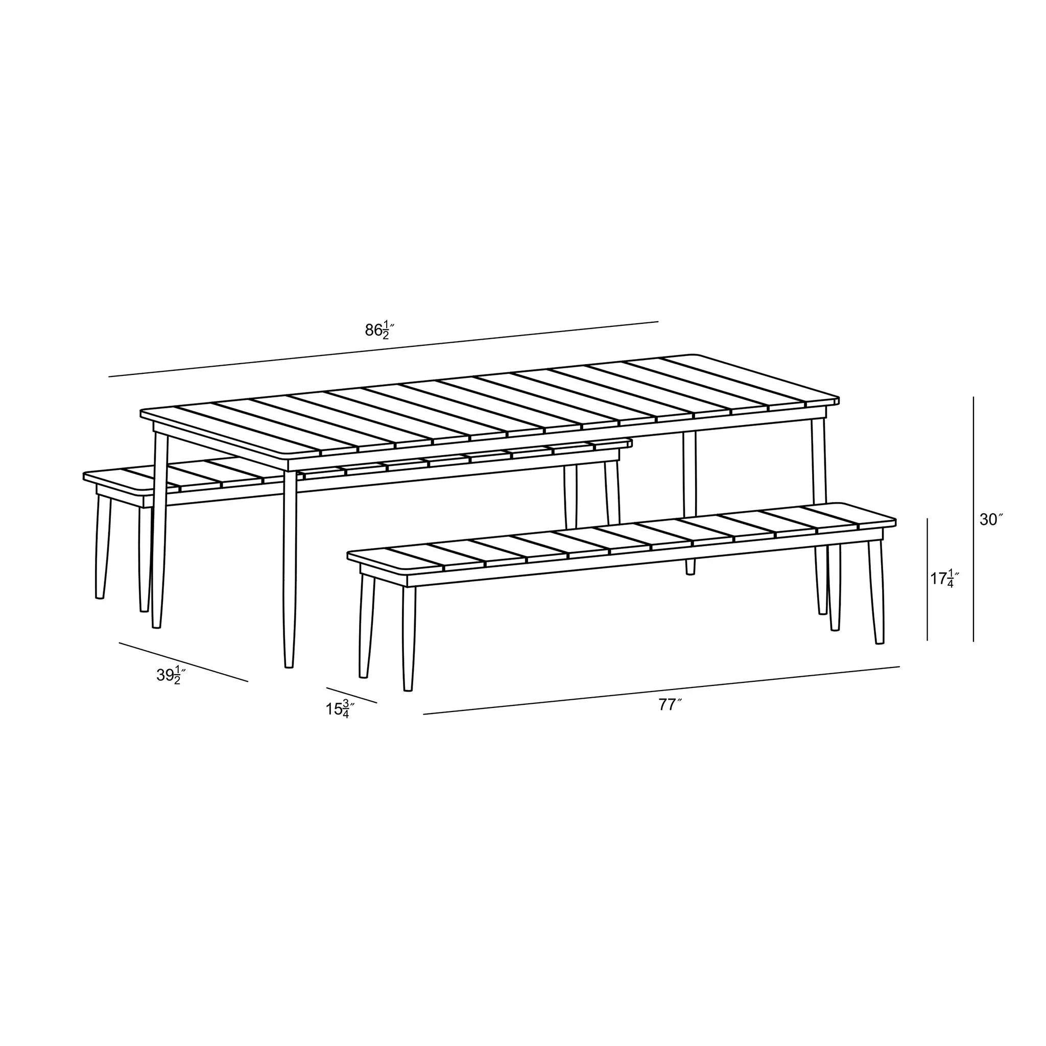 Harmonia Living Louie 6 Seat Aluminum Reclaimed Teak Dining Set with Benches 4