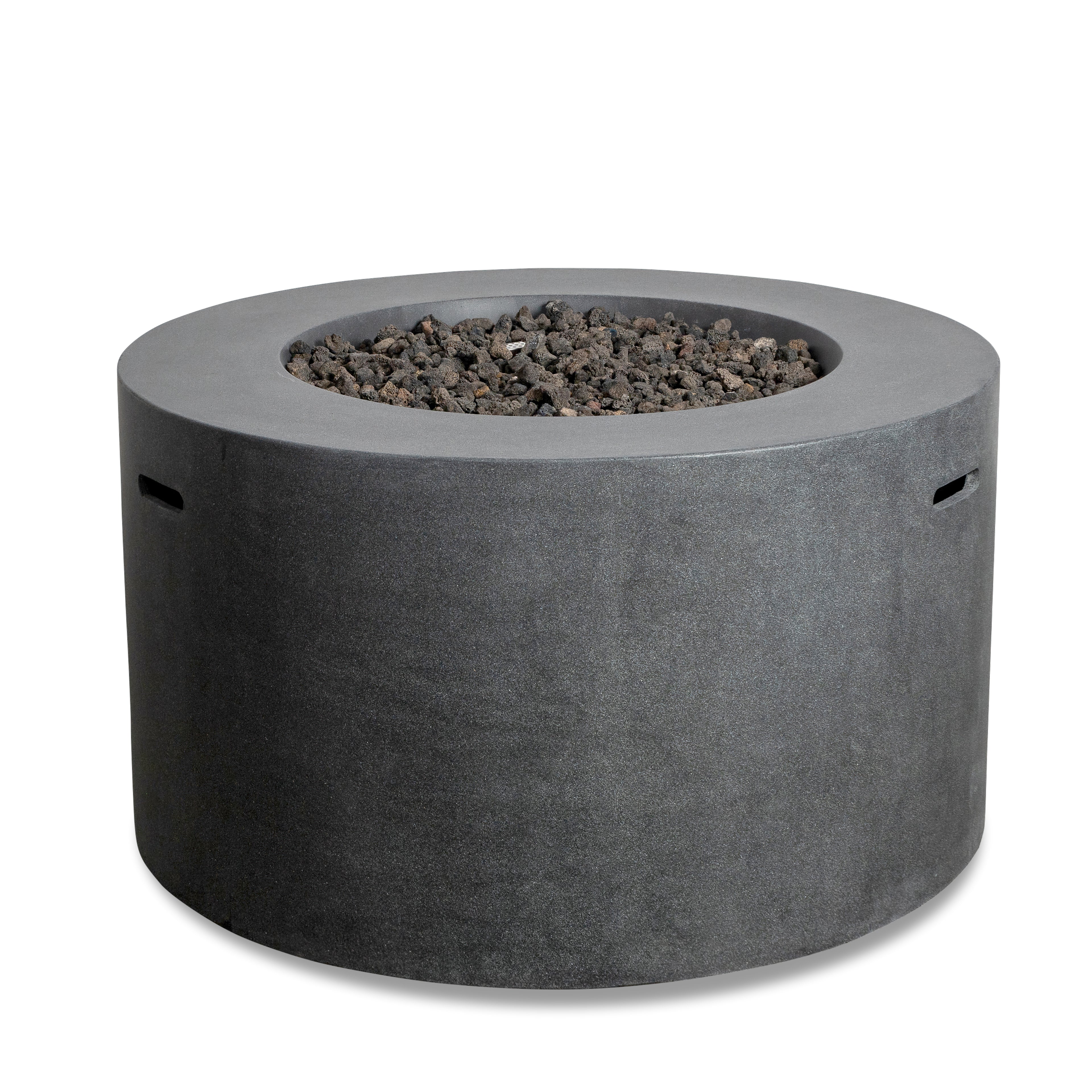 Mason 42" Round Concrete Propane Gas Fire Pit with Access Door - Graphite