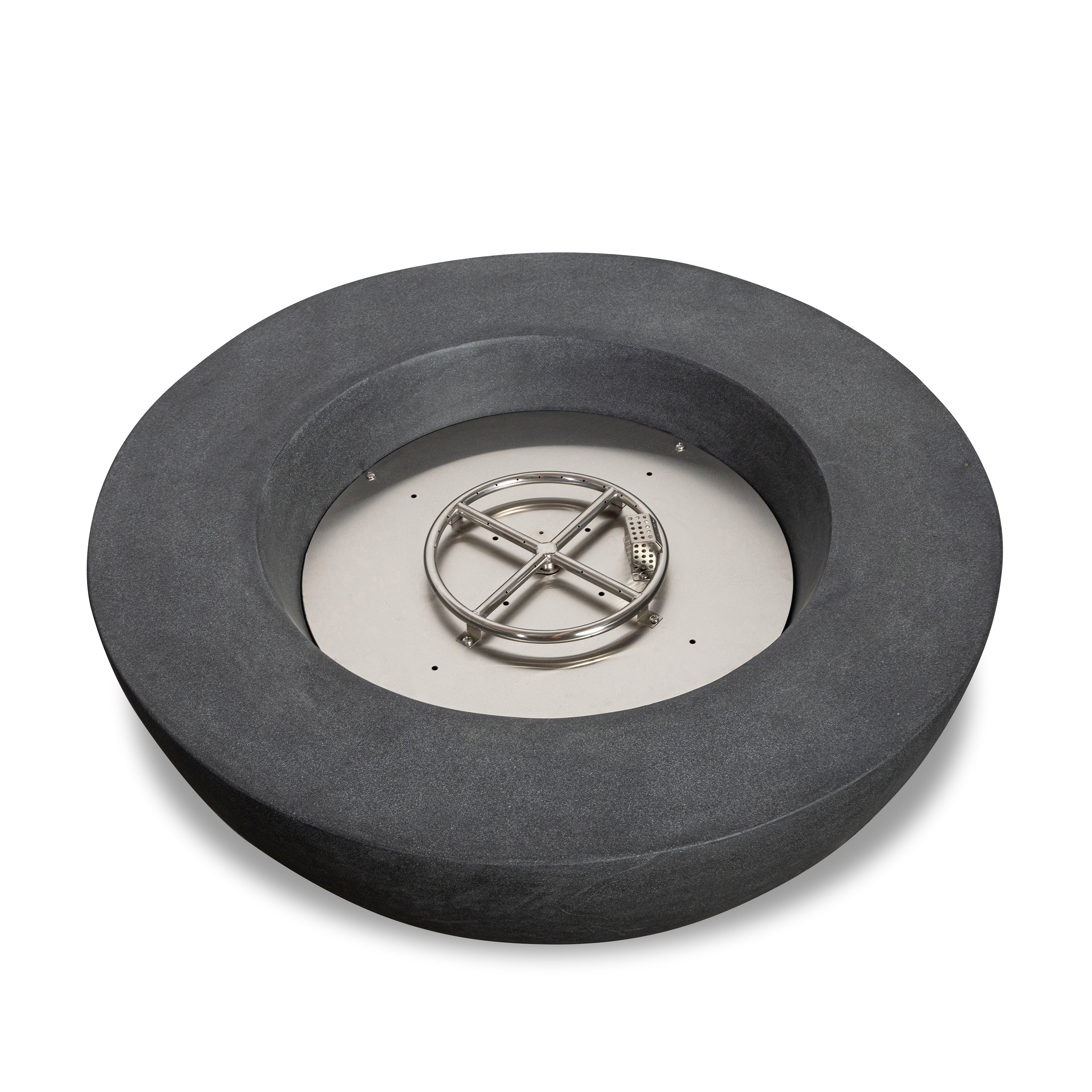 Mason 42" Round Bowl Concrete Natural Gas Fire Pit with Push Button Ignition - Graphite