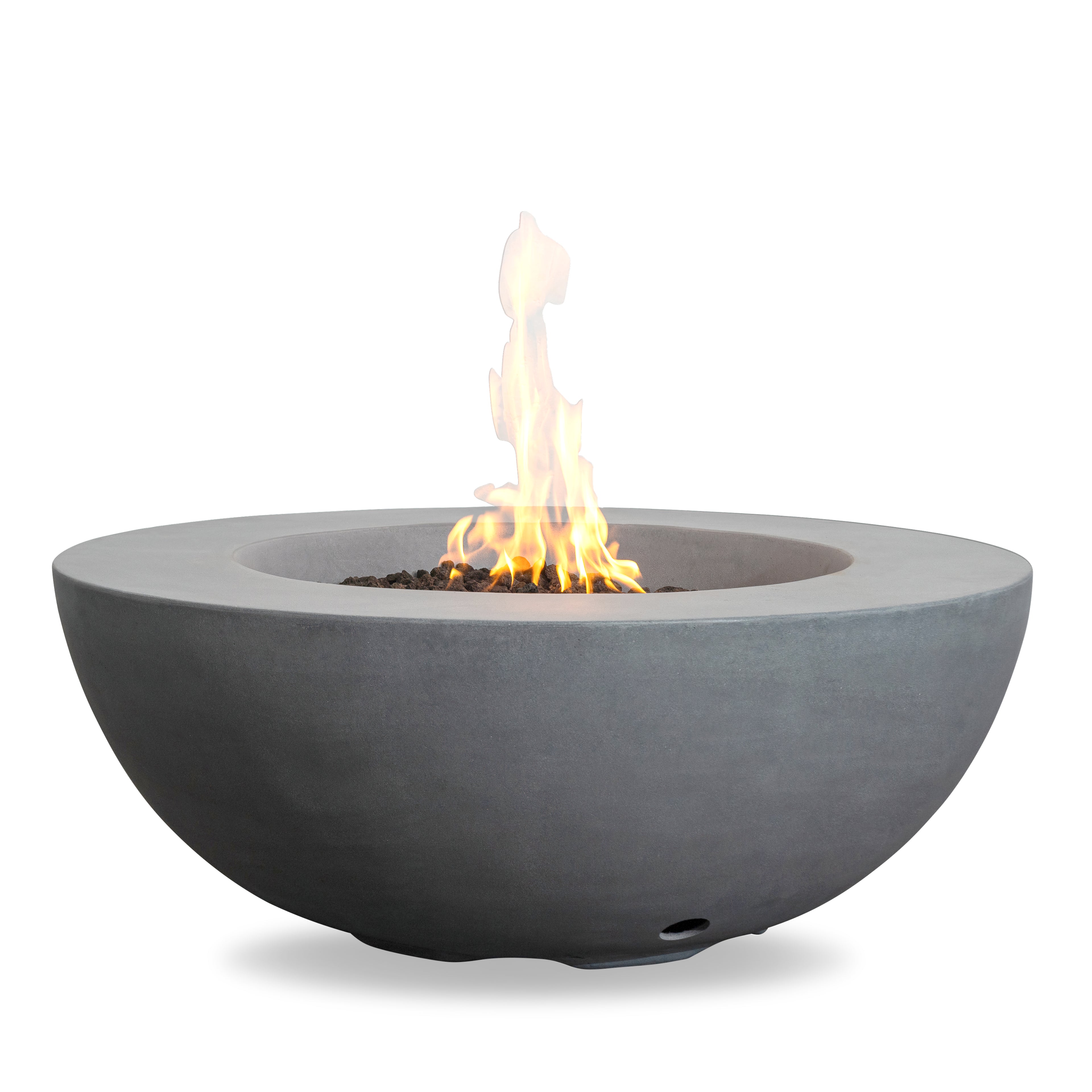 Mason 42" Round Bowl Concrete Natural Gas Fire Pit with Push Button Ignition