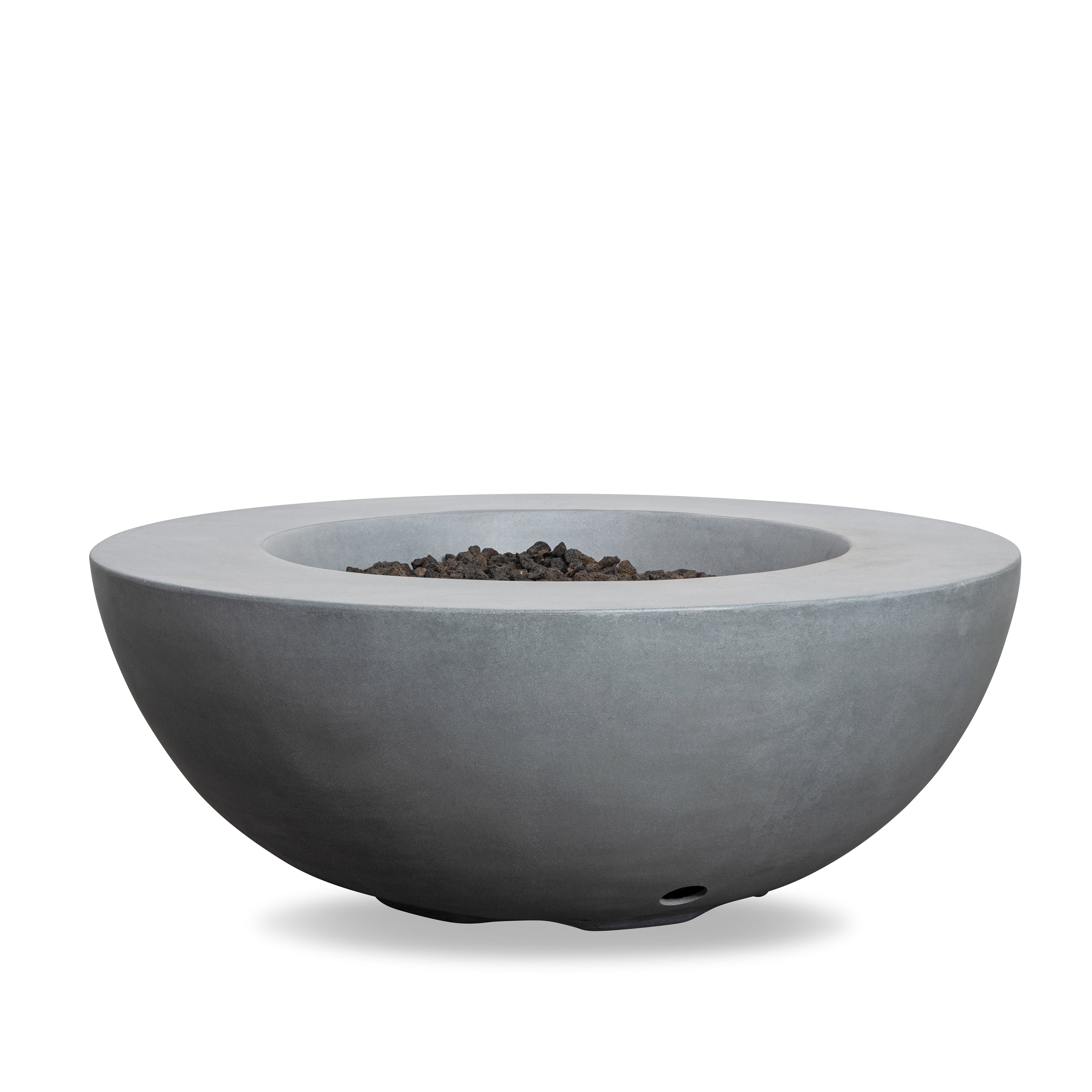 Mason 42" Round Bowl Concrete Natural Gas Fire Pit with Push Button Ignition - Natural Gray