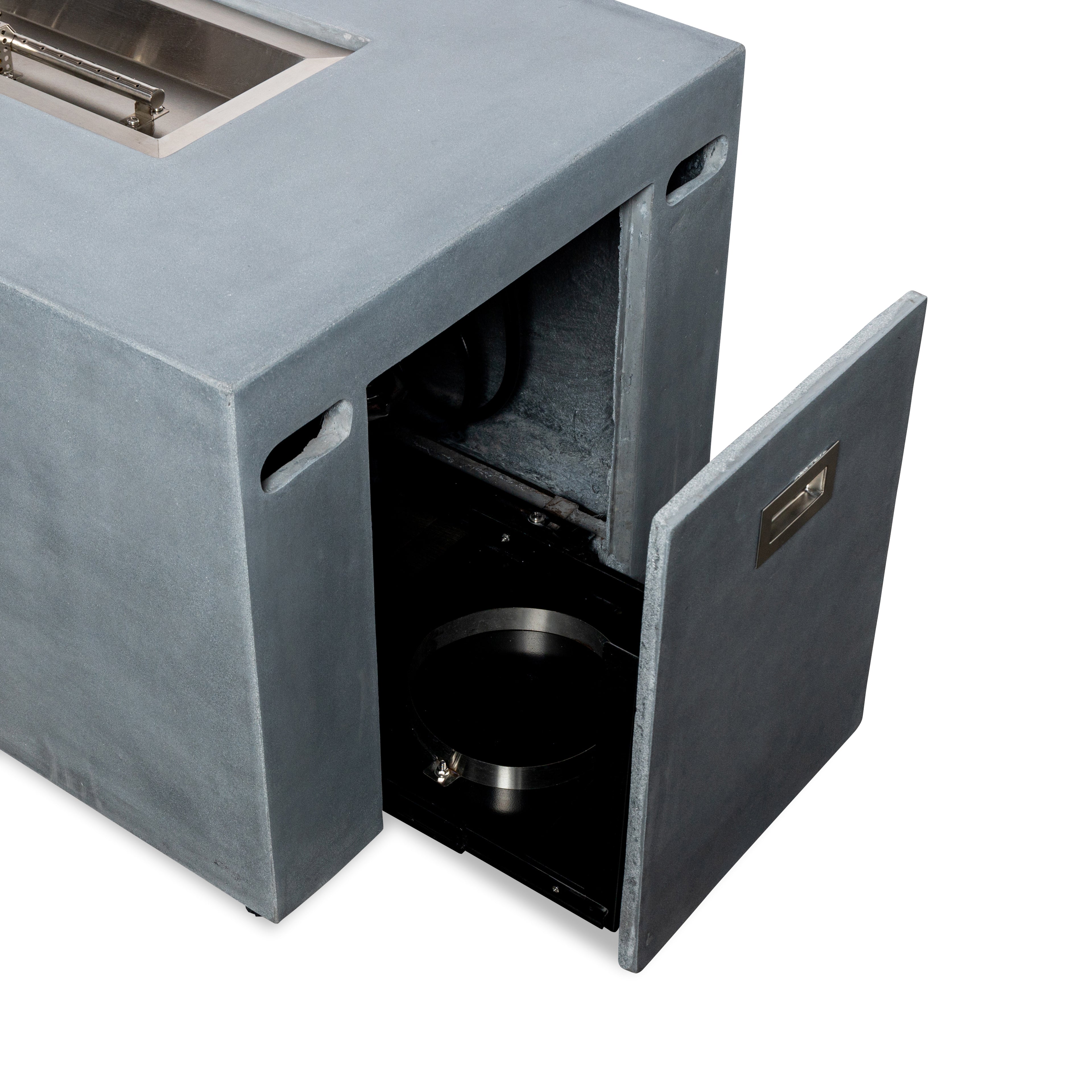 Mason 55" Rectangular Hidden Propane Gas Fire Pit - Natural Gray