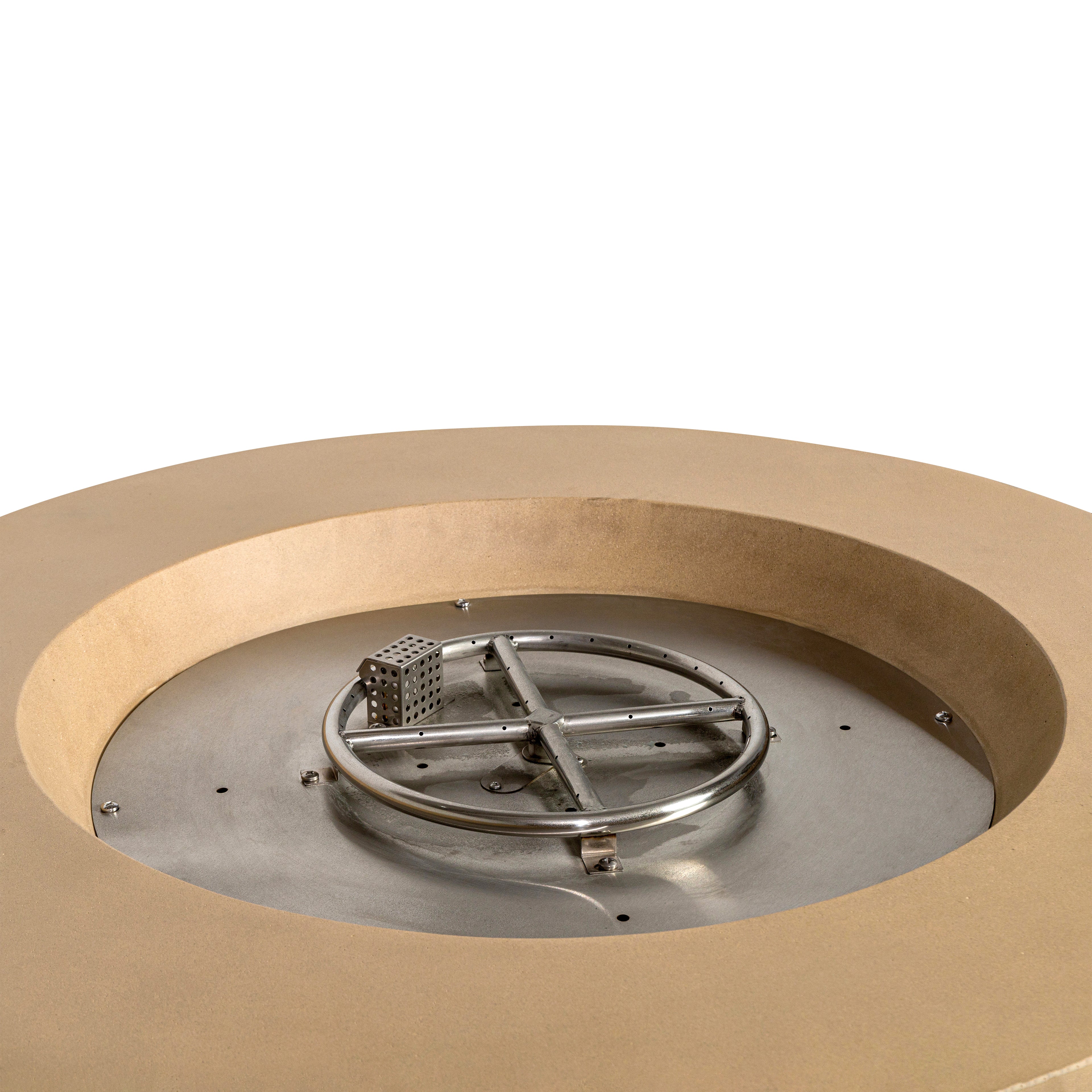Mason 42" Round Concrete Propane Gas Fire Pit with Access Door - Sand
