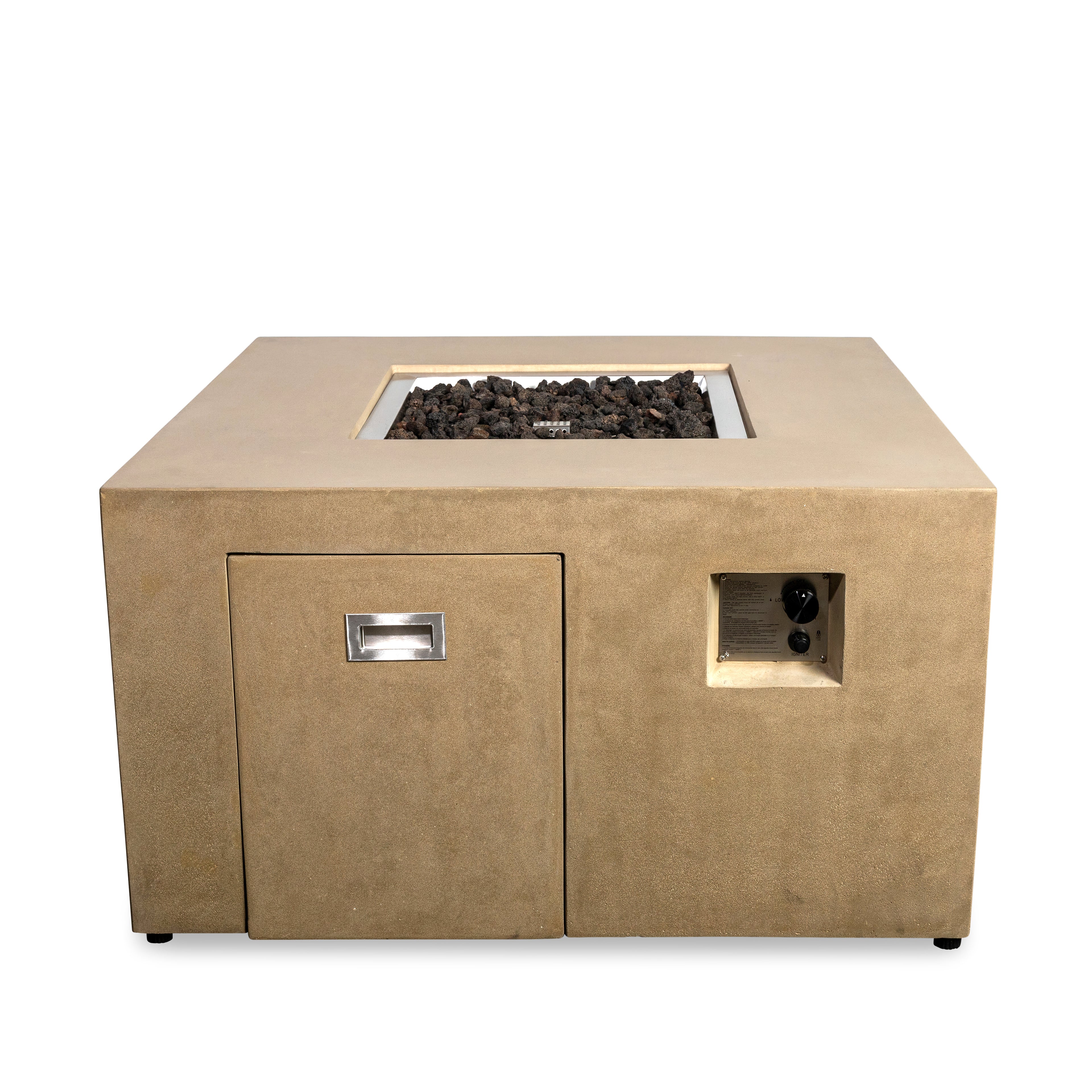 Mason 42" Square Hidden Propane Tank Gas Fire Pit - Sand