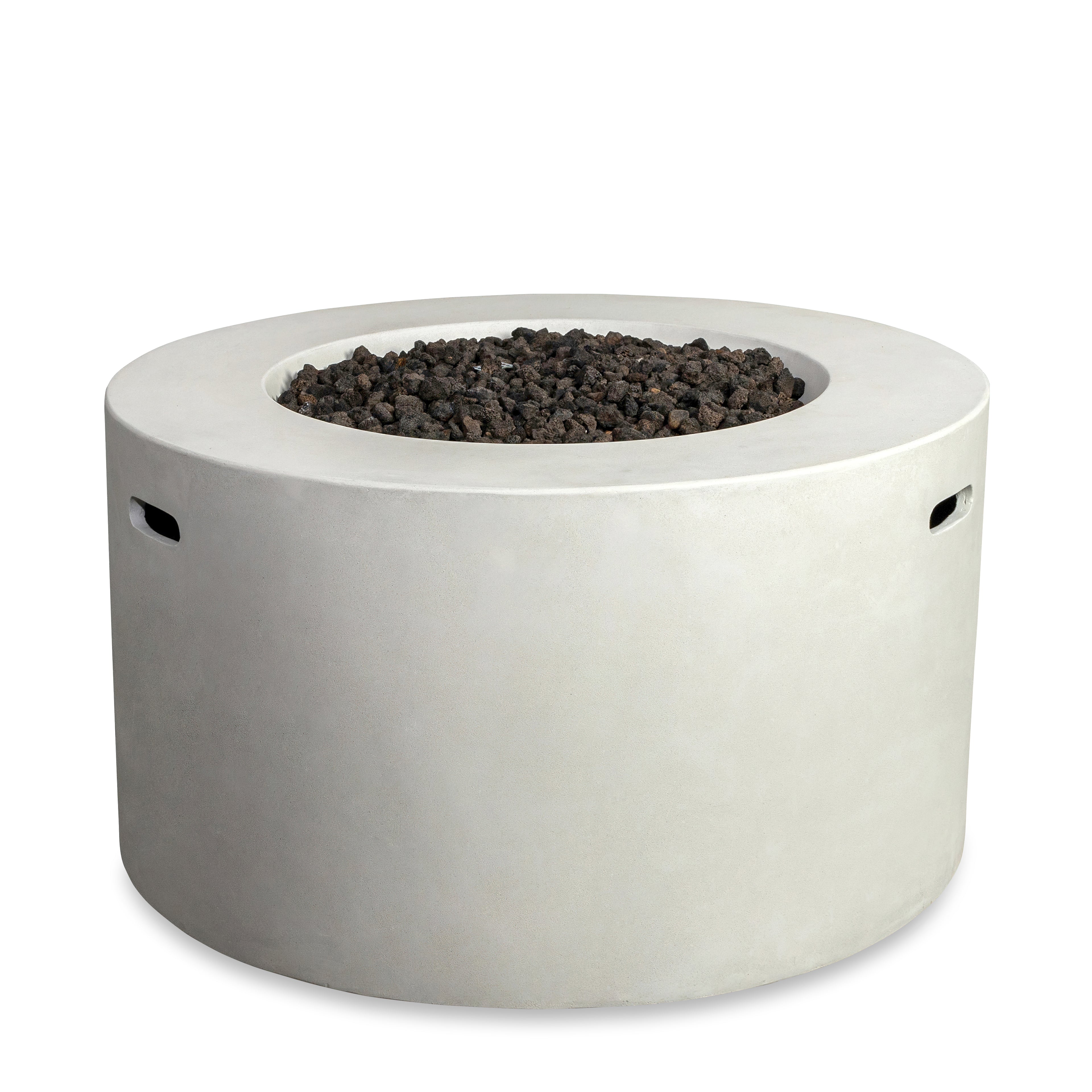 Mason 42" Round Concrete Propane Gas Fire Pit with Access Door - White