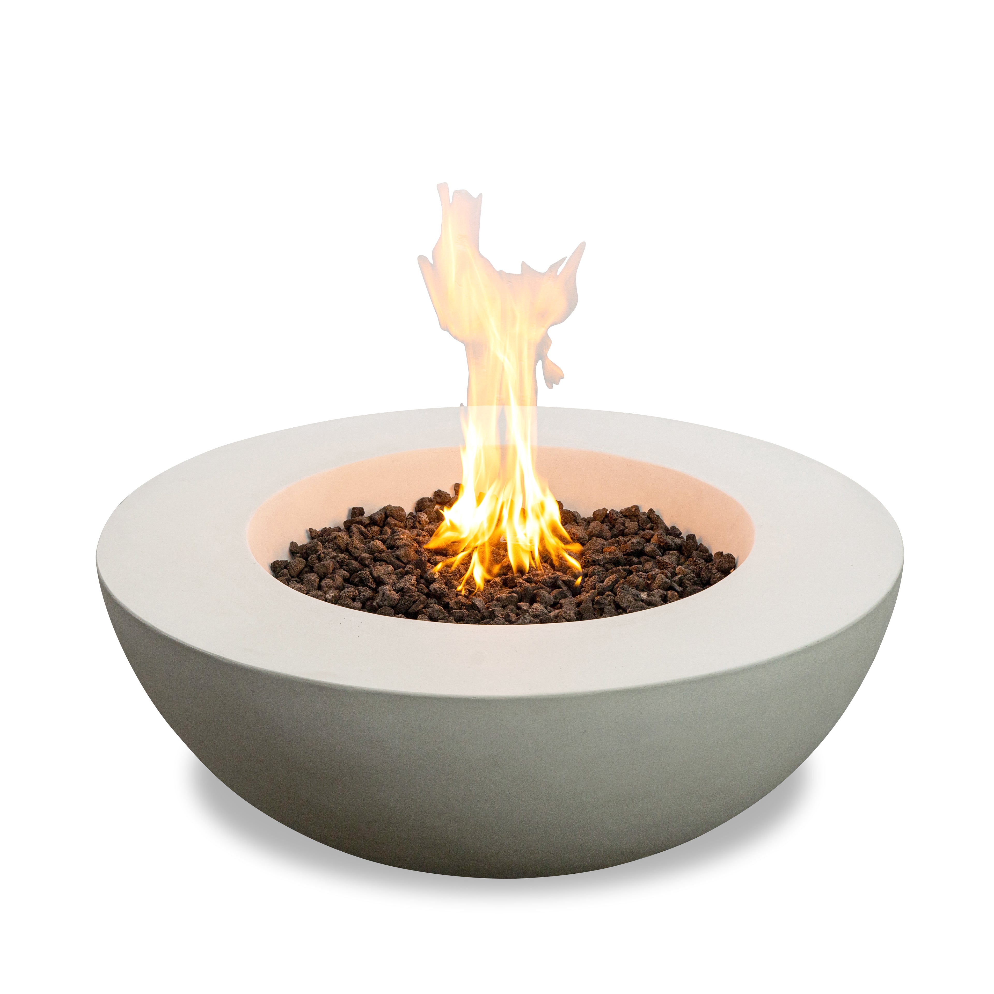 Mason 42" Round Bowl Concrete Natural Gas Fire Pit with Push Button Ignition